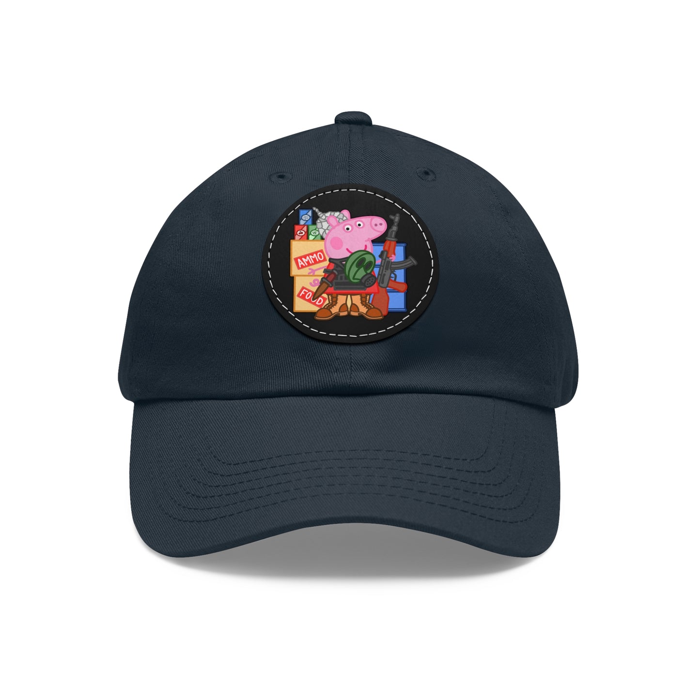 Preppa' Pig! Dad Hat with Leather Patch (Round)