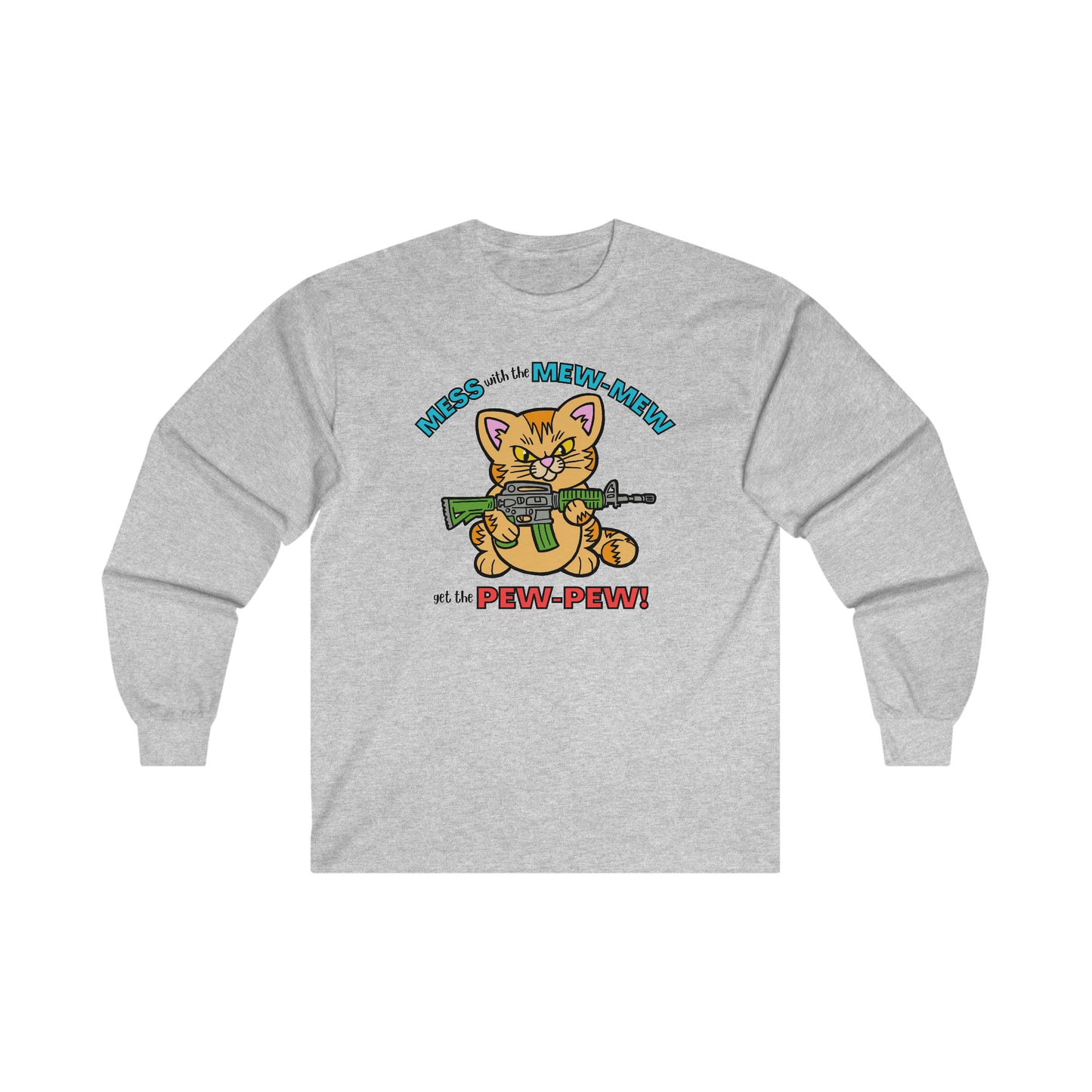 Mew-Mew Pew-Pew Ultra Cotton Long Sleeve Tee