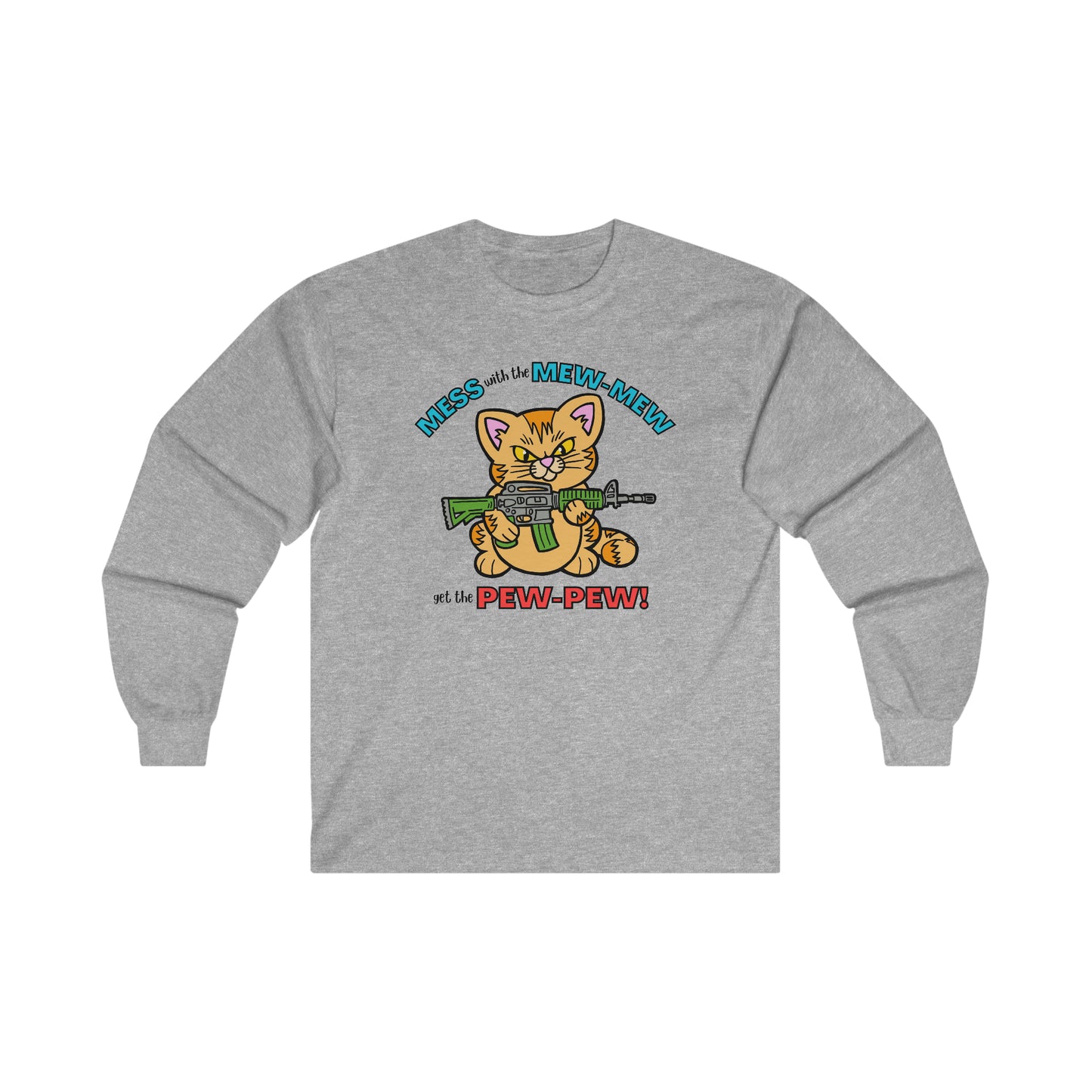 Mew-Mew Pew-Pew Ultra Cotton Long Sleeve Tee