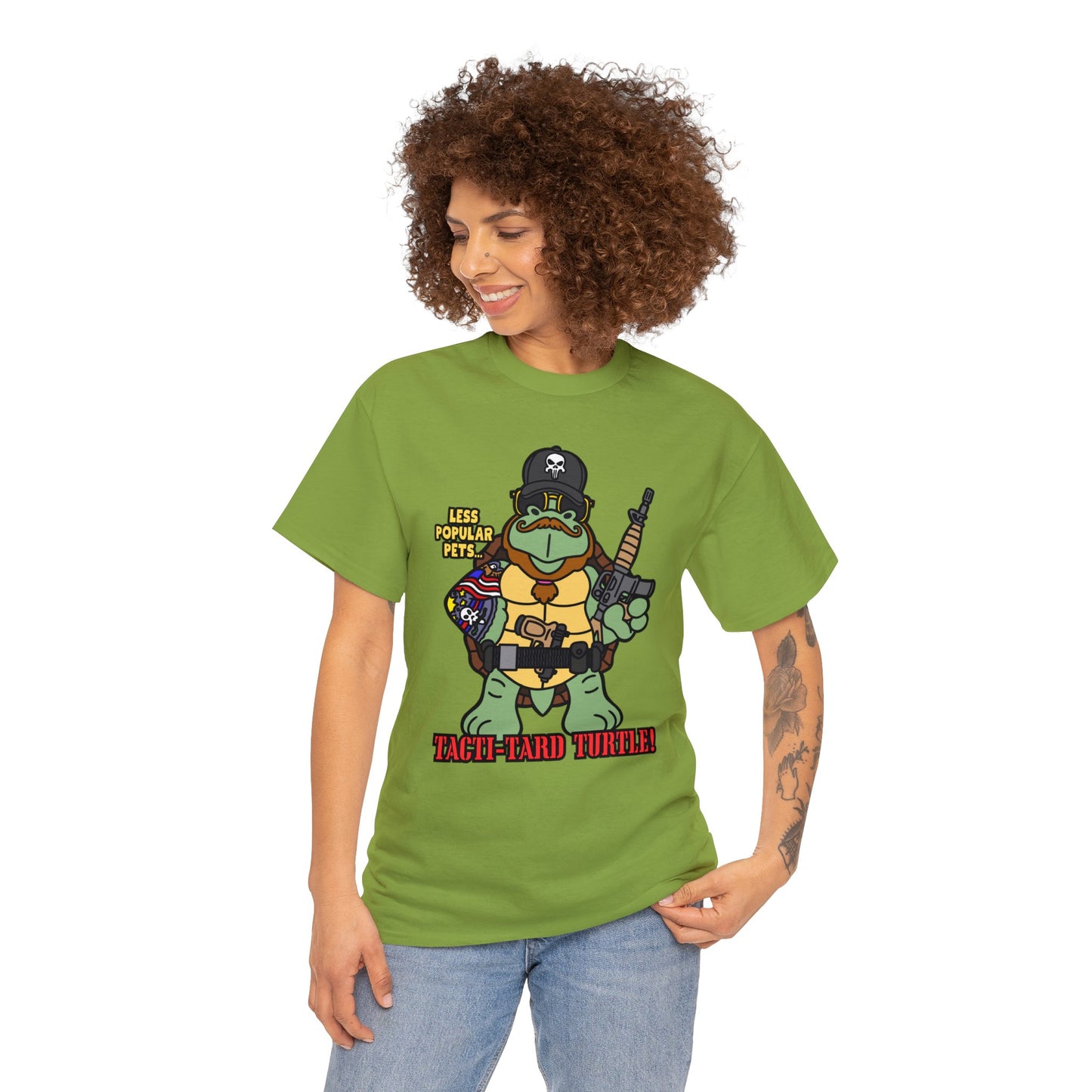 Tacti-Tard Turtle! Unisex Heavy Cotton Tee