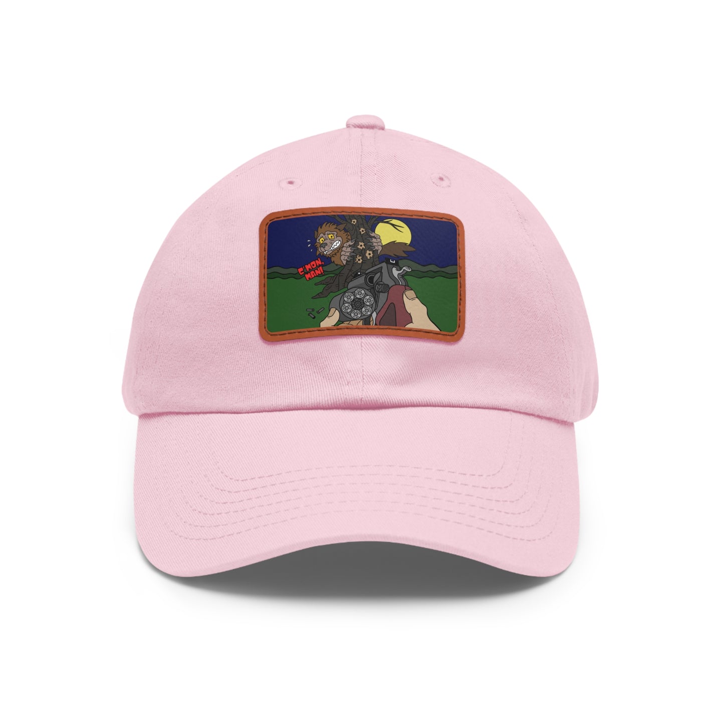 C'mon, Man! Dad Hat with Leather Patch (Rectangle)