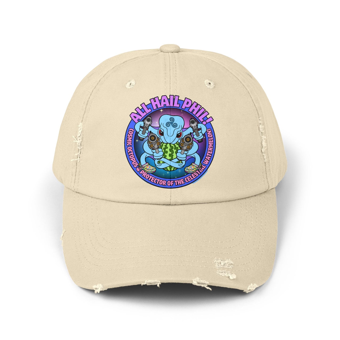 Cosmic Octopus! Unisex Distressed Cap