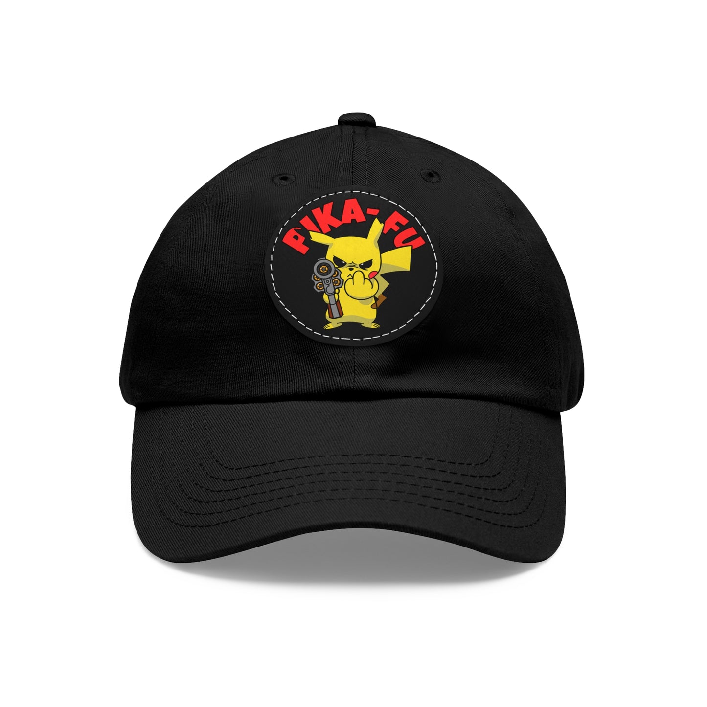 Pika-FU! Dad Hat with Leather Patch (Round)
