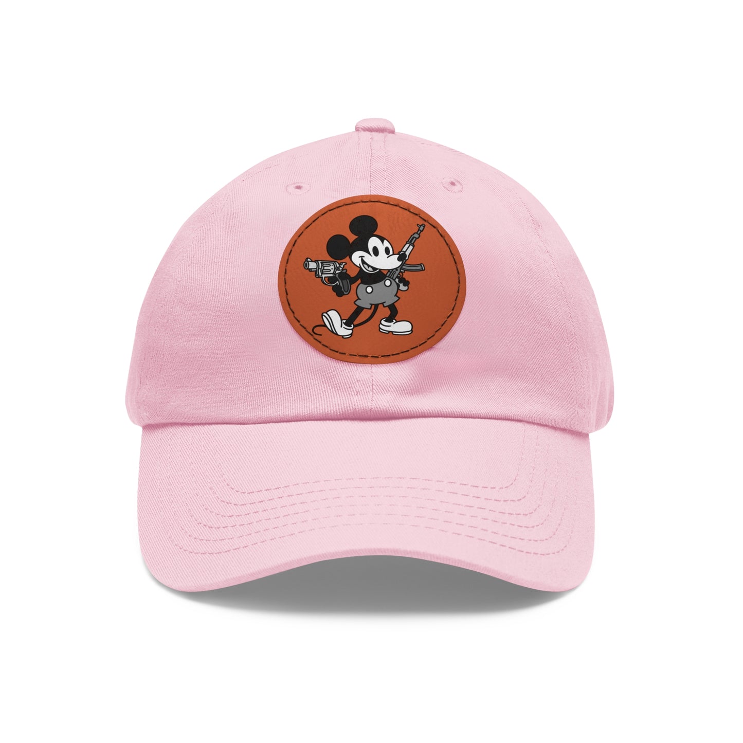 Mouse Guns! Dad Hat with Leather Patch (Round)