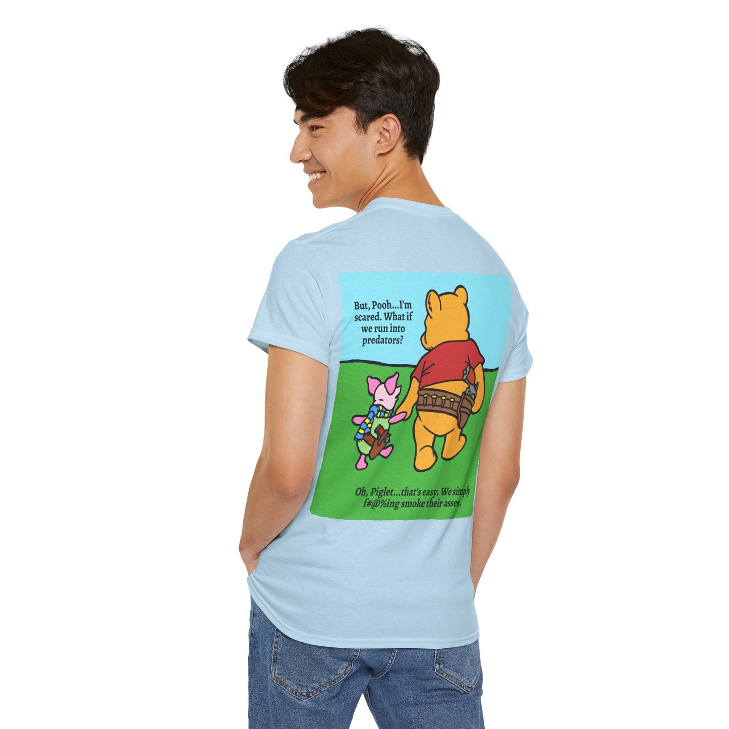 Pew & Piglet! (backside print) Unisex Heavy Cotton Tee