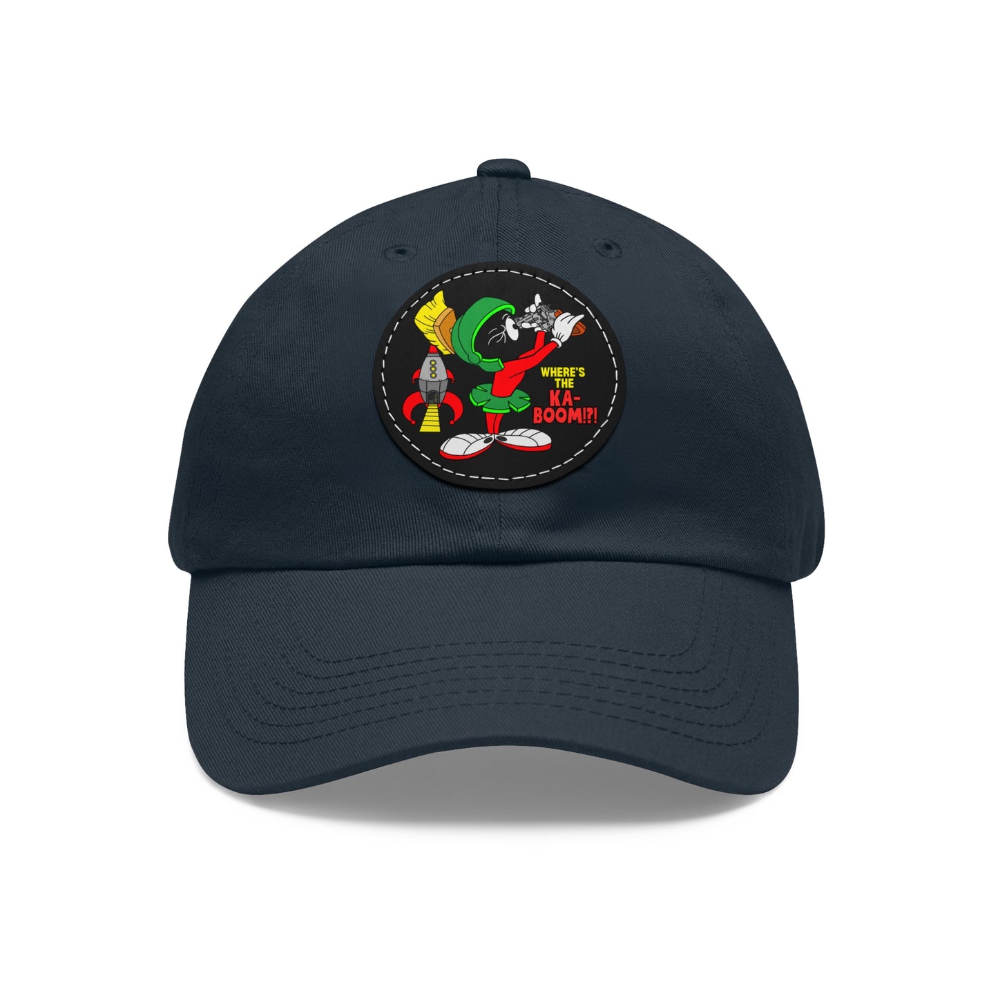 Where's the KA-BOOM!?! Dad Hat with Leather Patch (Round)