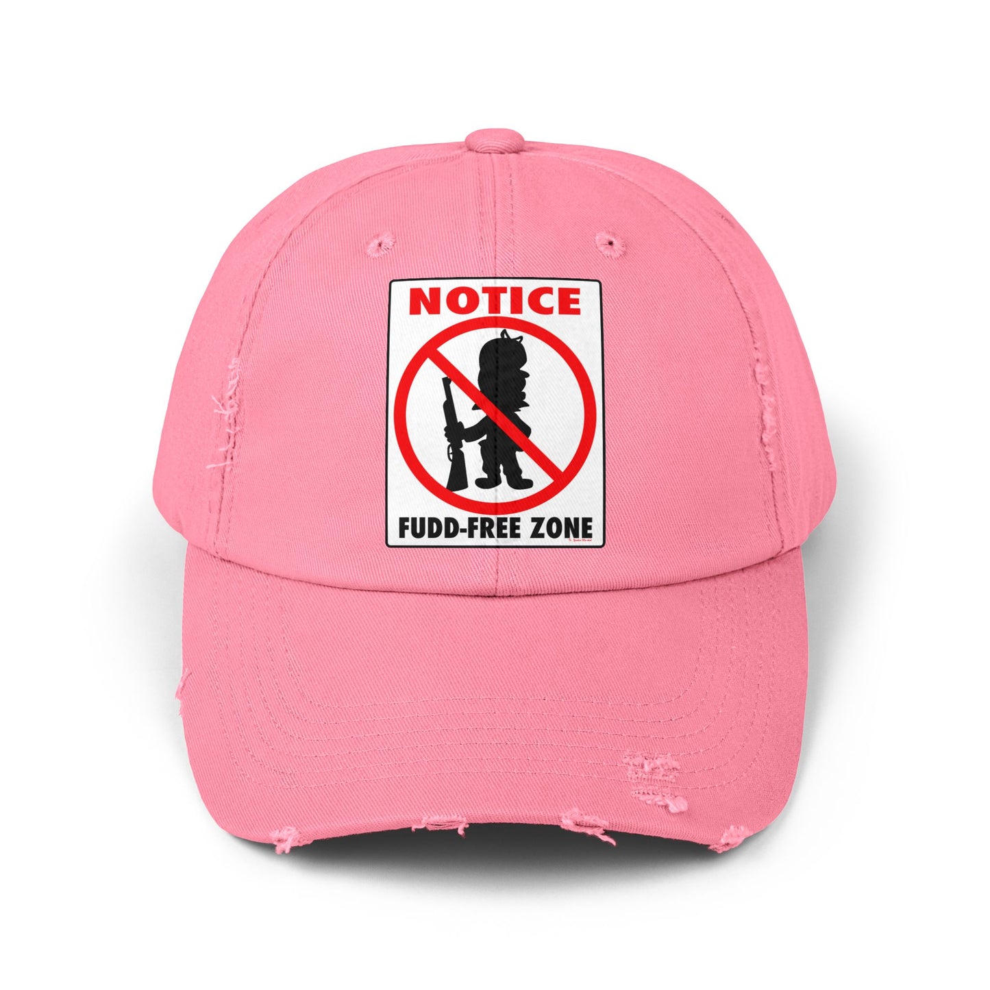 Fudd Free Zone! Unisex Distressed Cap