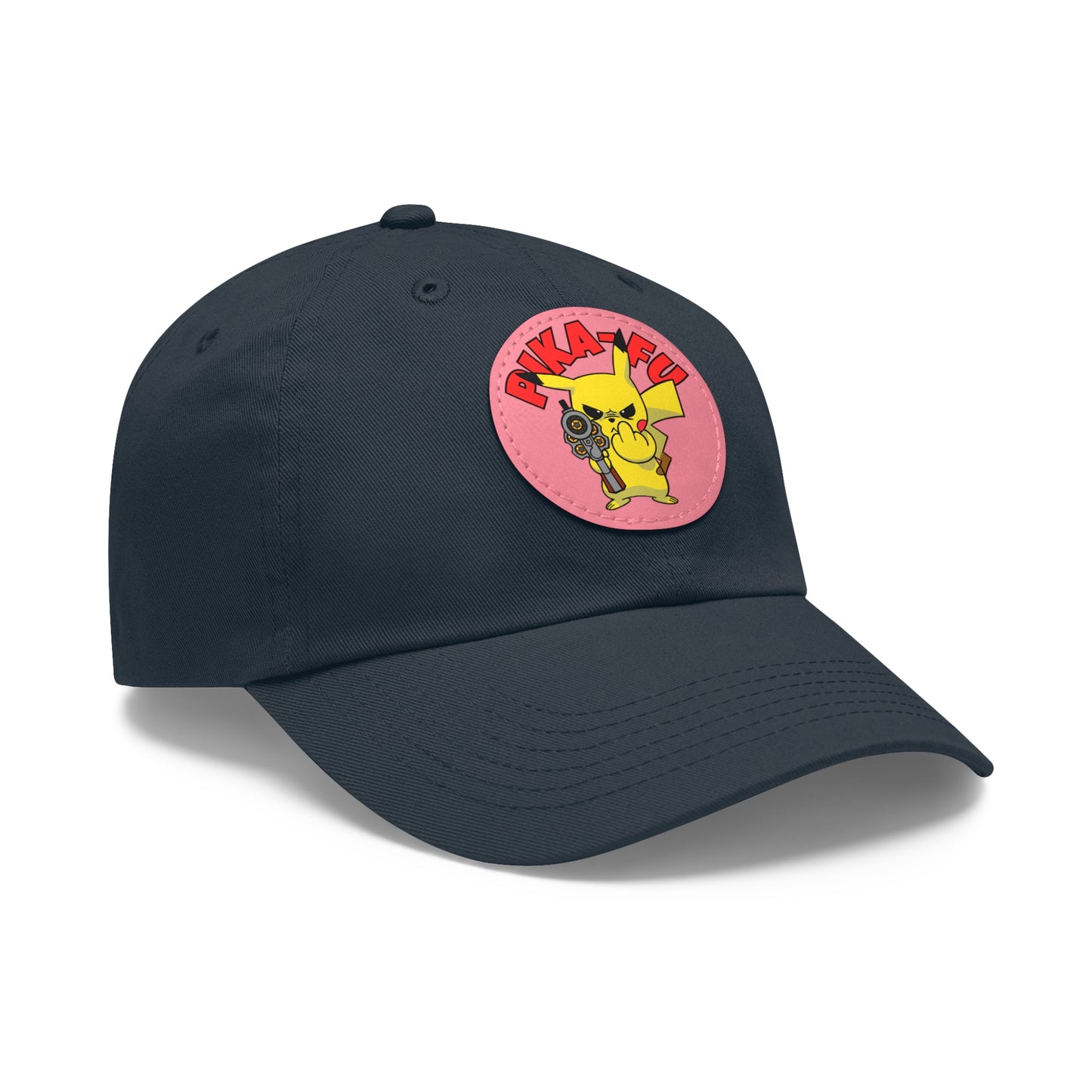 Pika-FU! Dad Hat with Leather Patch (Round)