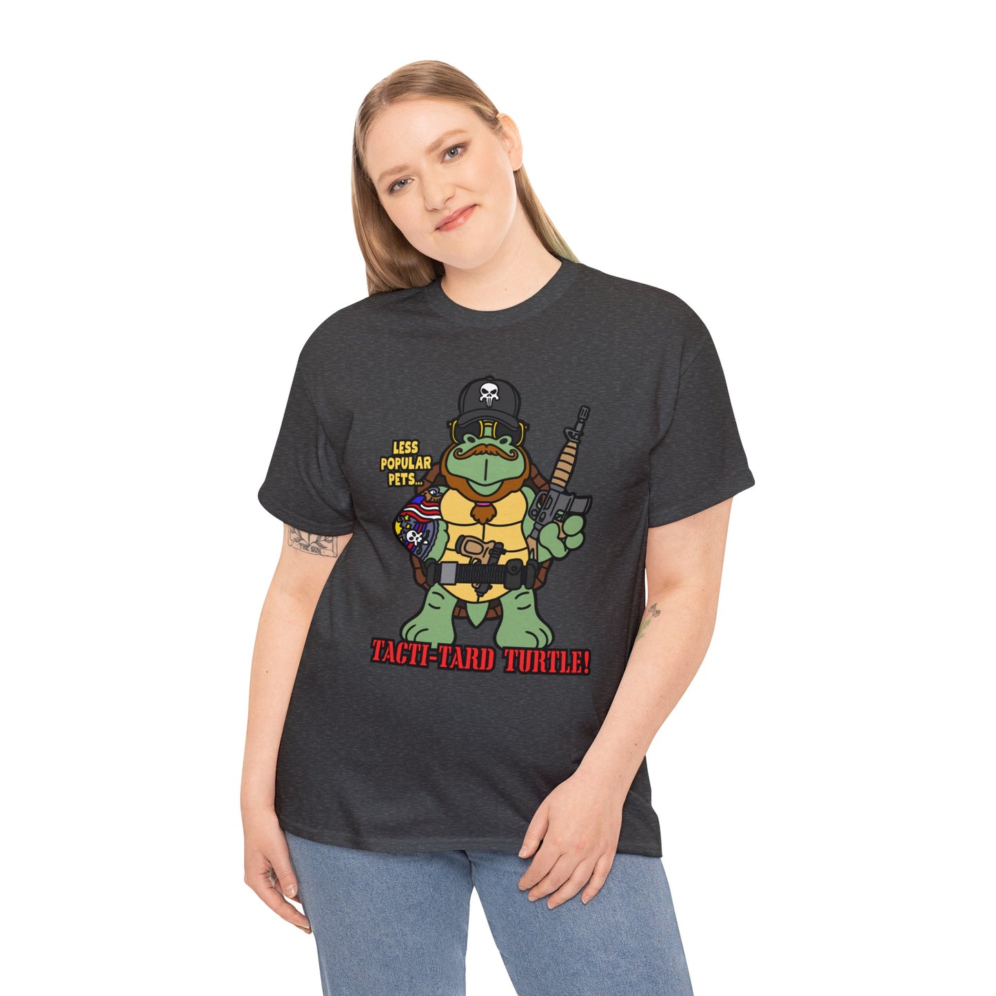 Tacti-Tard Turtle! Unisex Heavy Cotton Tee