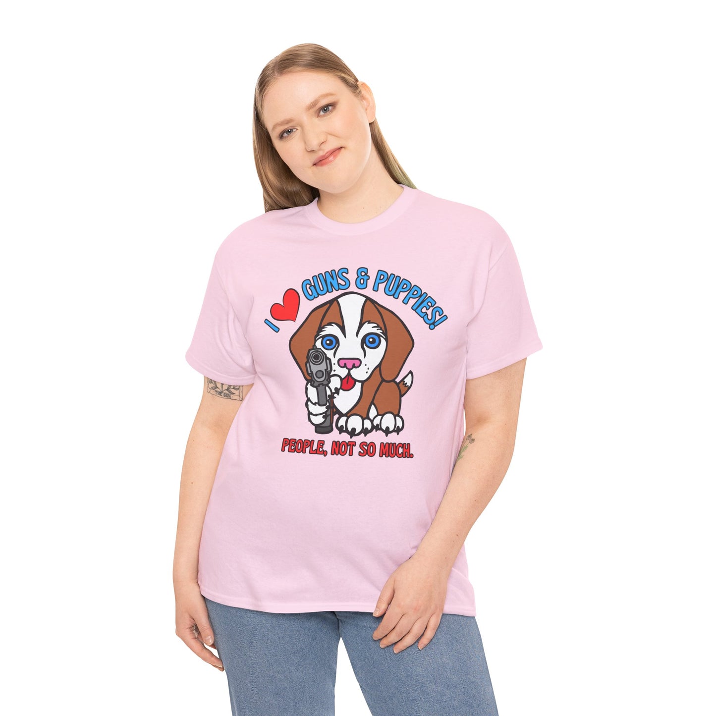 Guns & Puppies! Unisex Heavy Cotton Tee