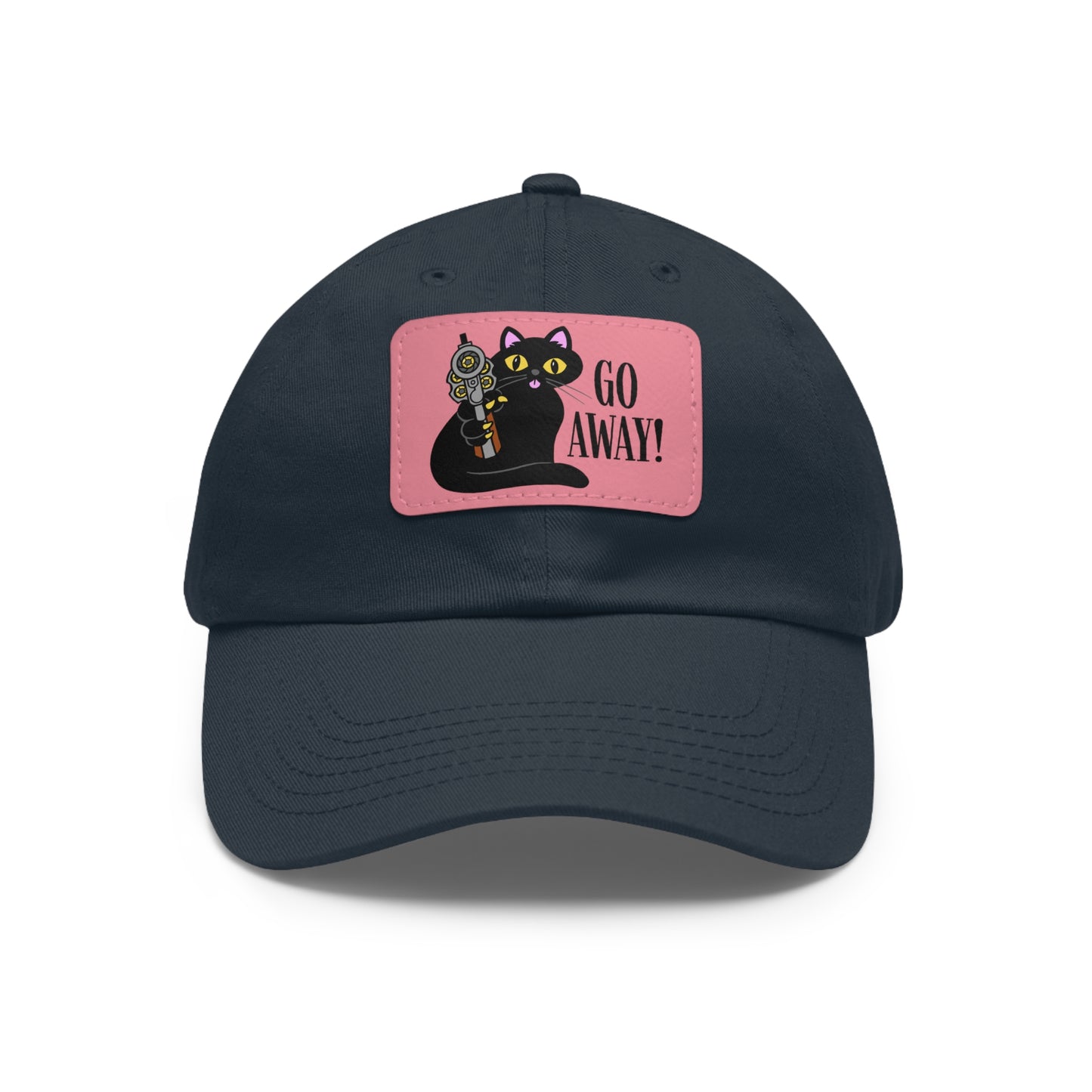 Go Away! Dad Hat with Leather Patch (Rectangle)