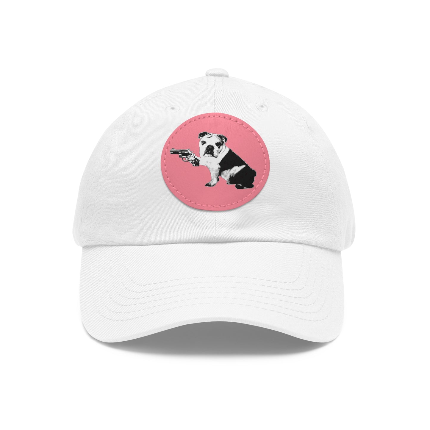 Mavis (Bullpup) Dad Hat with Leather Patch (Round)