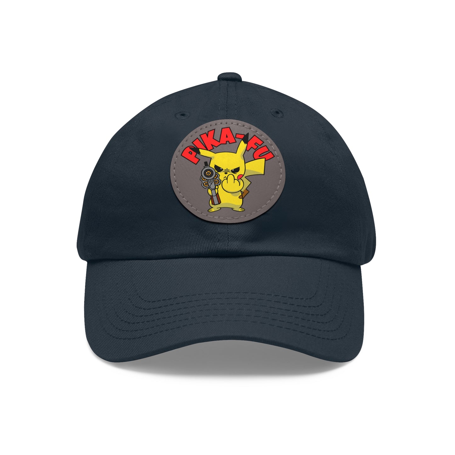 Pika-FU! Dad Hat with Leather Patch (Round)