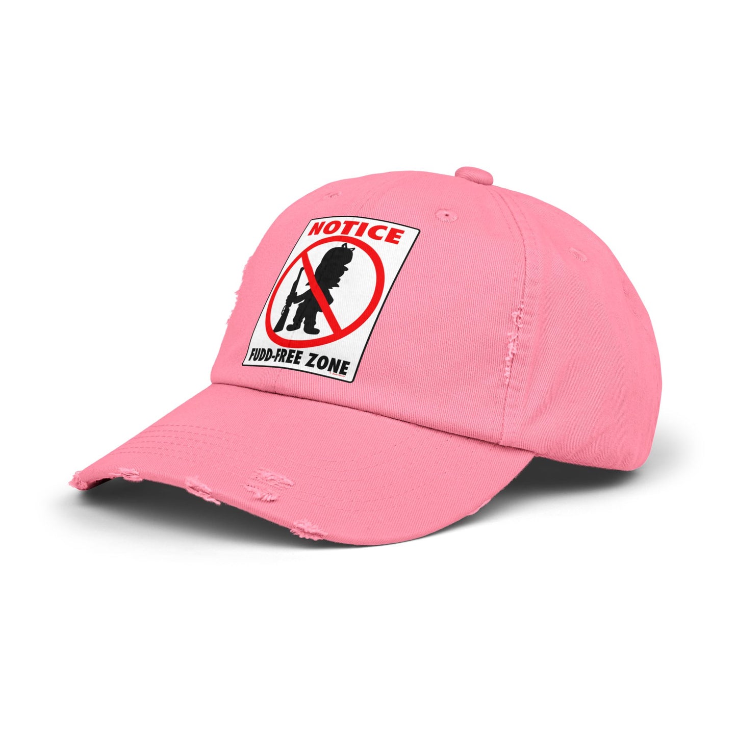 Fudd Free Zone! Unisex Distressed Cap