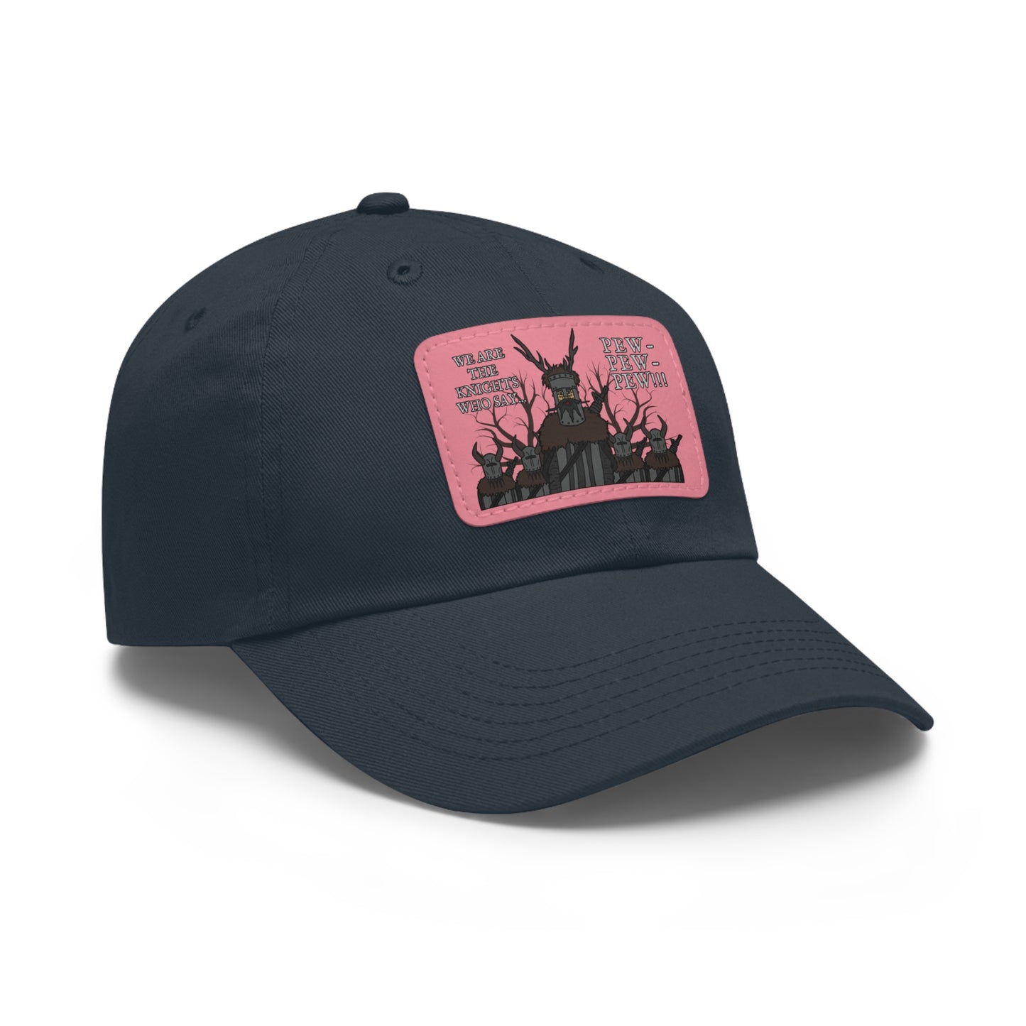 Knights of Pew! Dad Hat with Leather Patch (Rectangle)