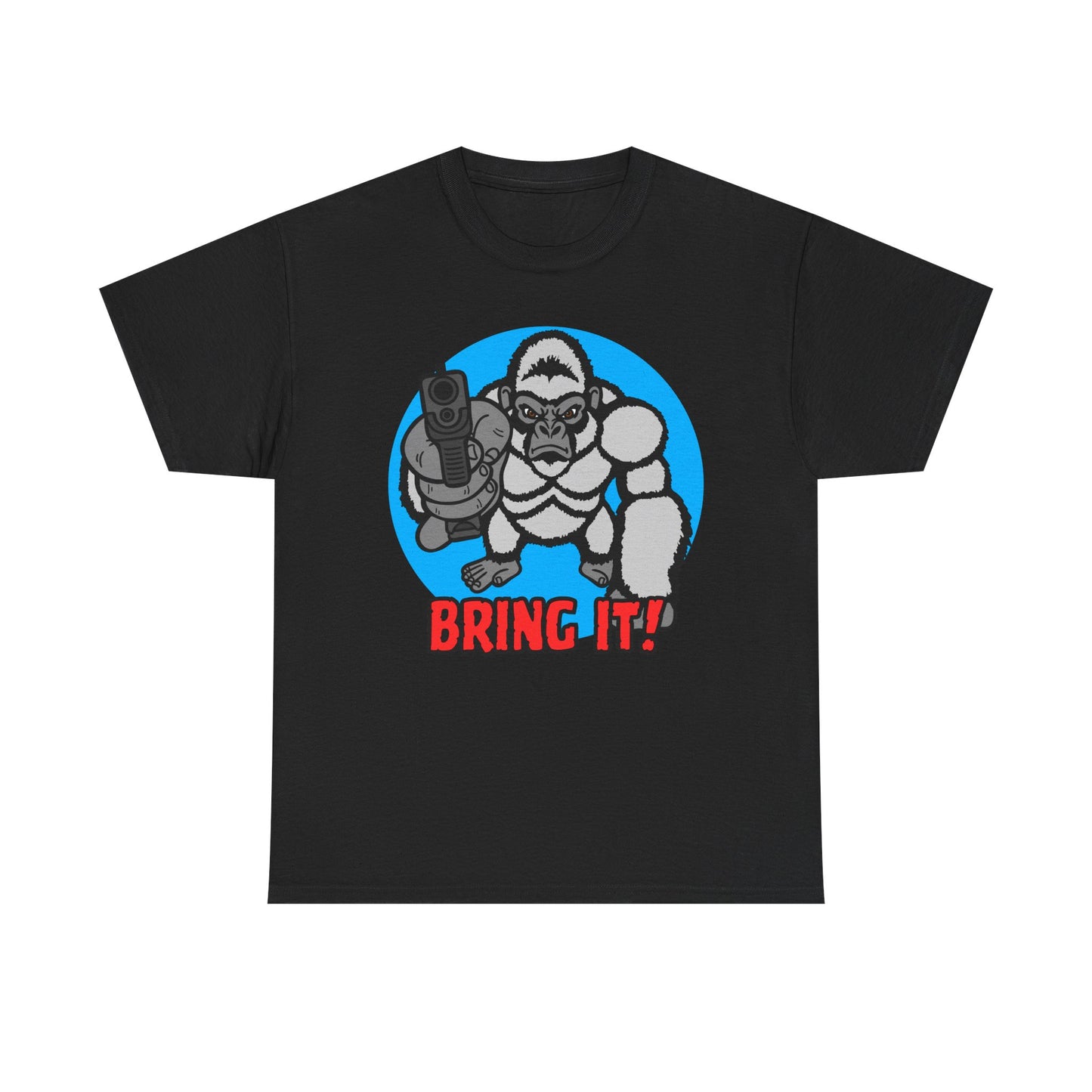 Gorilla with a Glock! Unisex Heavy Cotton Tee (Funny Gorilla)