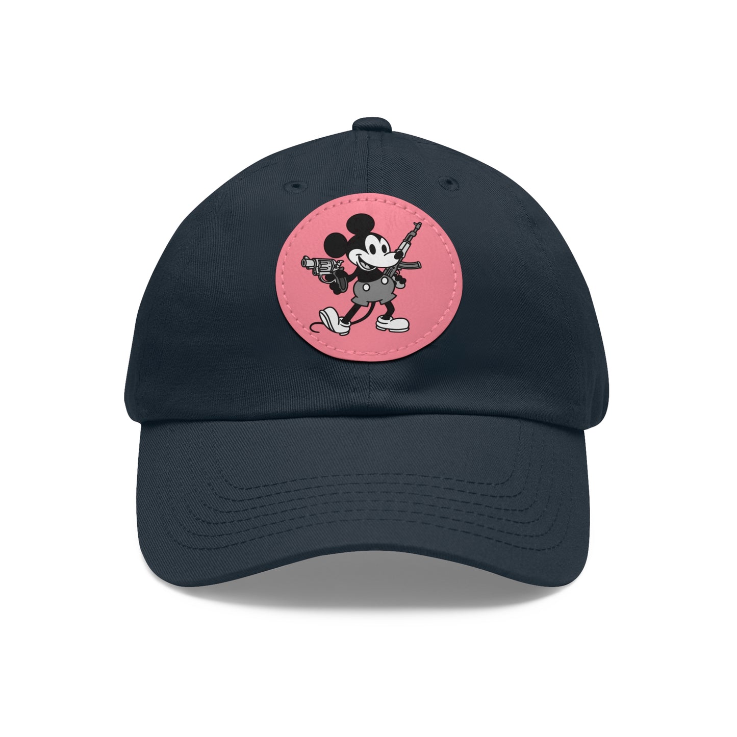 Mouse Guns! Dad Hat with Leather Patch (Round)