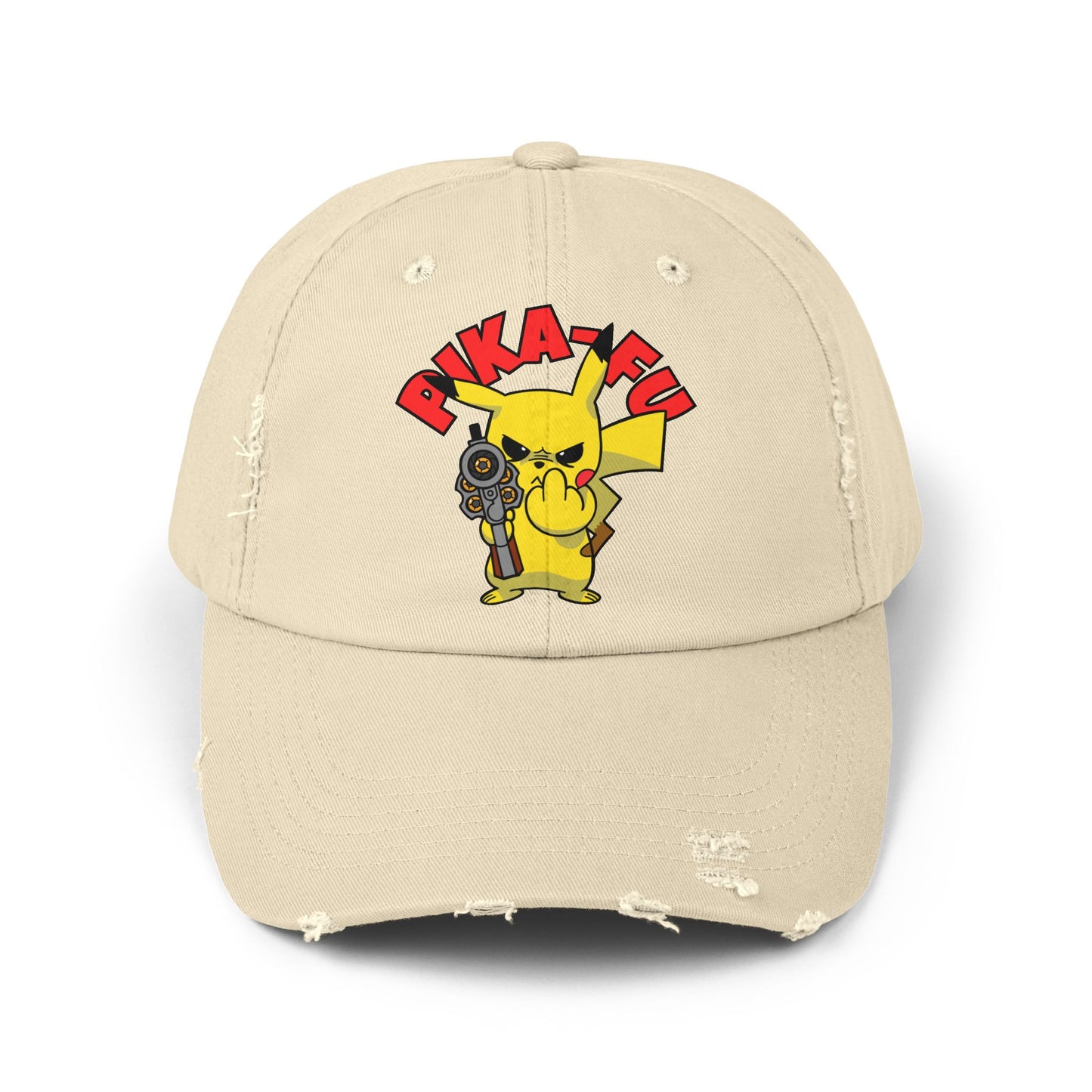 Pika-FU Unisex Distressed Cap
