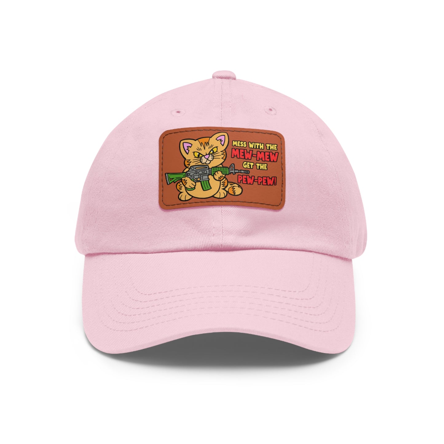Mew-Mew/Pew-Pew! Dad Hat with Leather Patch (Rectangle)