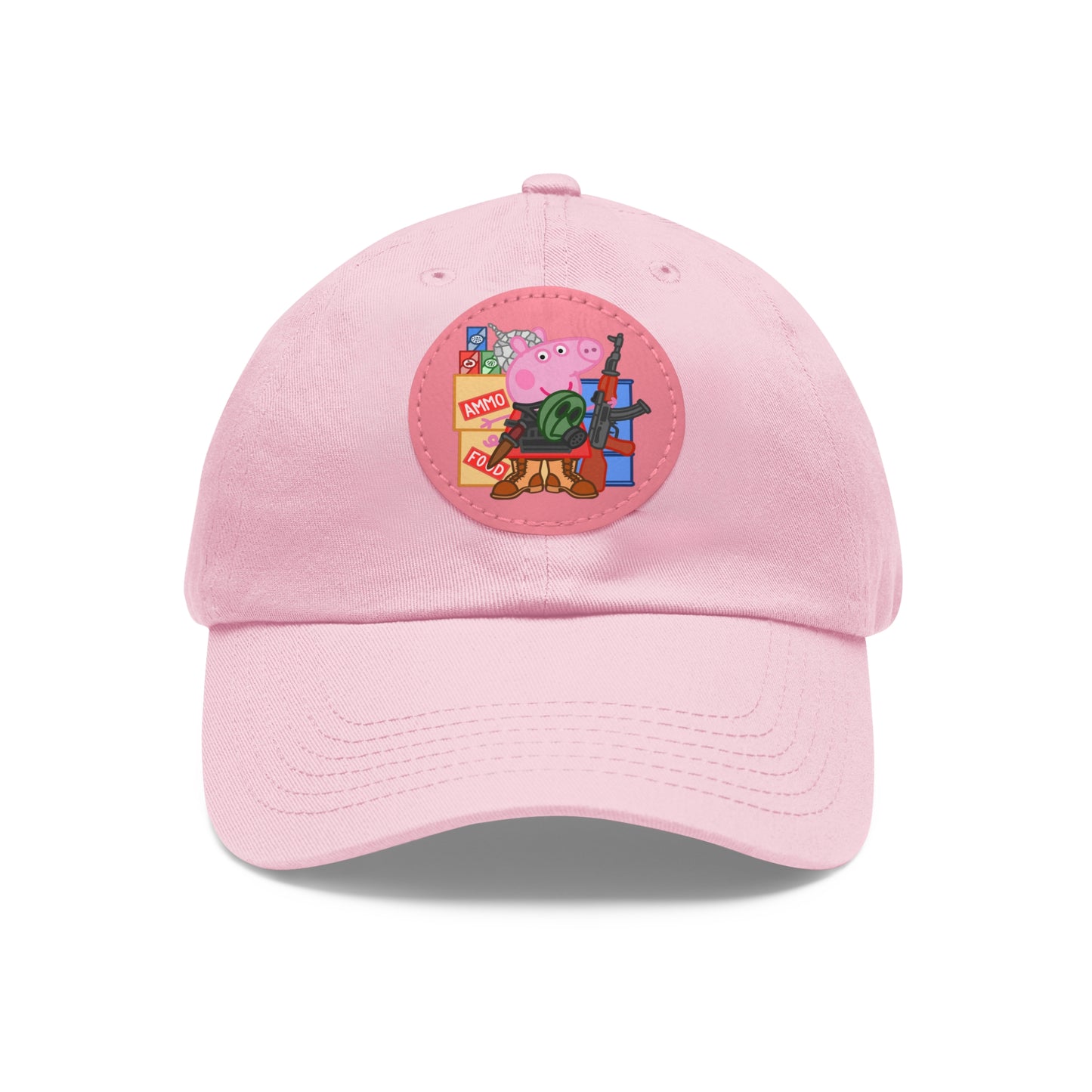 Preppa' Pig! Dad Hat with Leather Patch (Round)