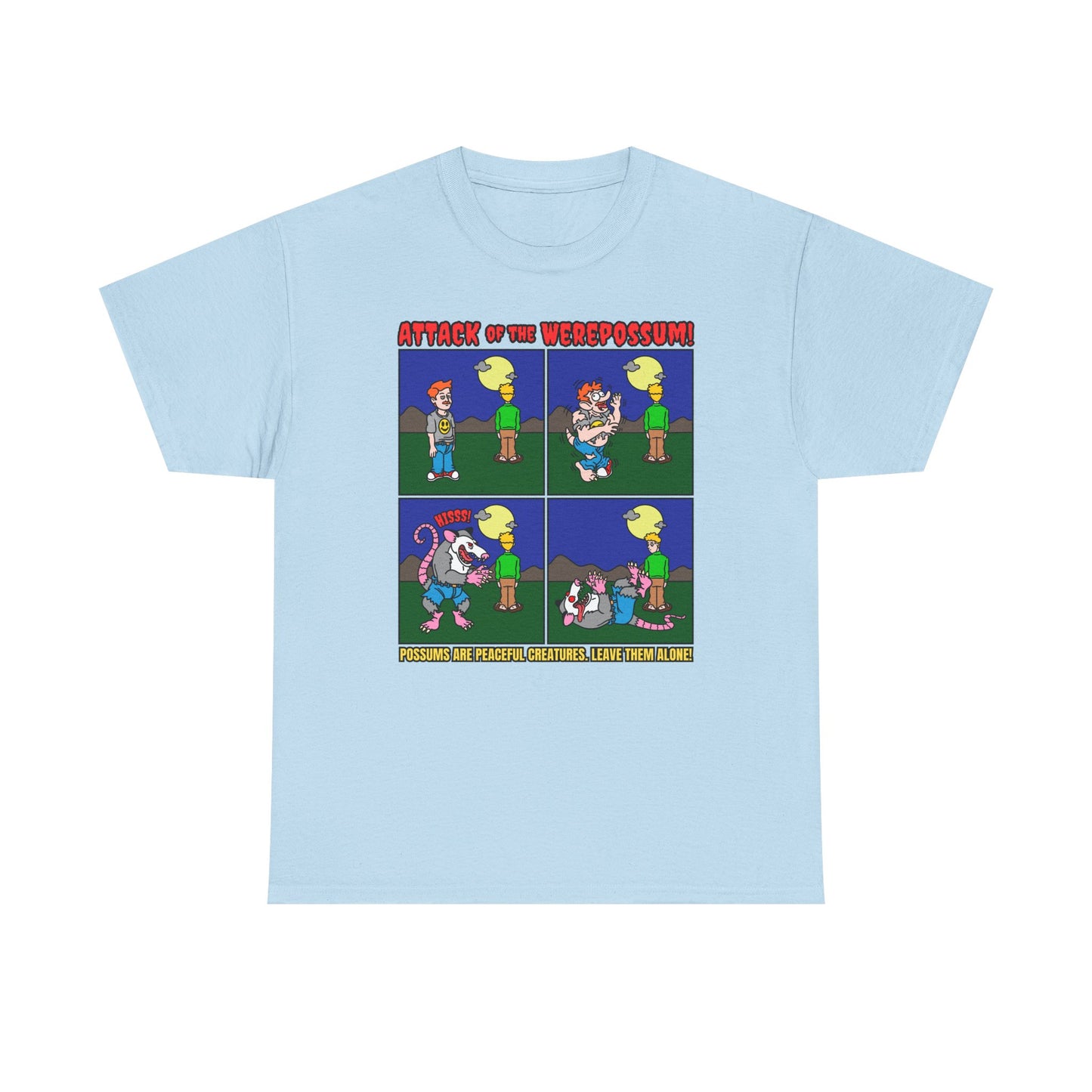 Funny Graphic Tee - Attack of the Werepossum! Unisex Heavy Cotton tee