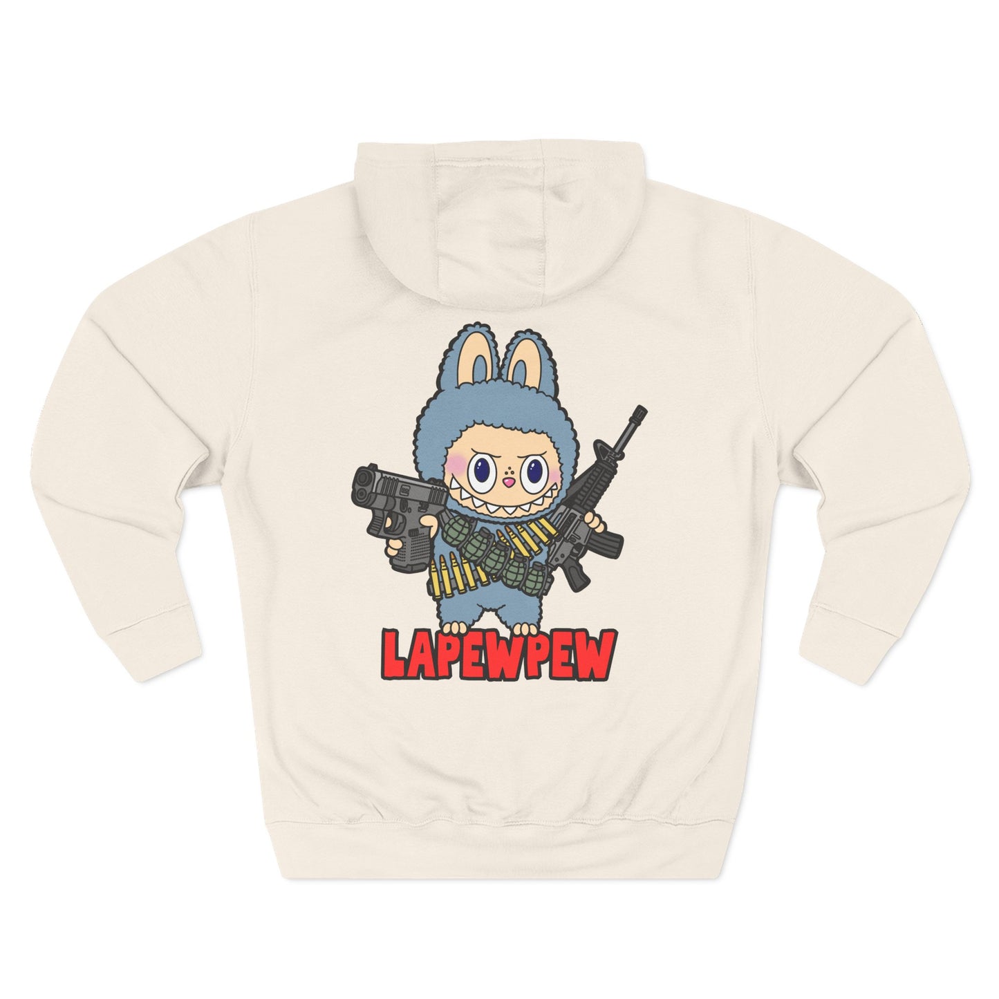 Lapewpew! Three-Panel Fleece Hoodie (Backside Print)
