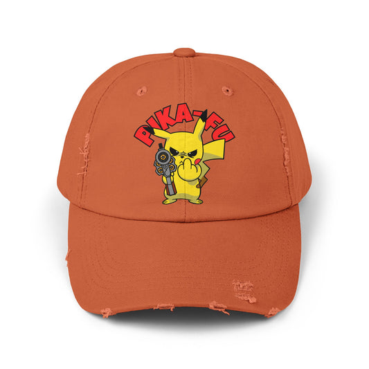 Pika-FU Unisex Distressed Cap