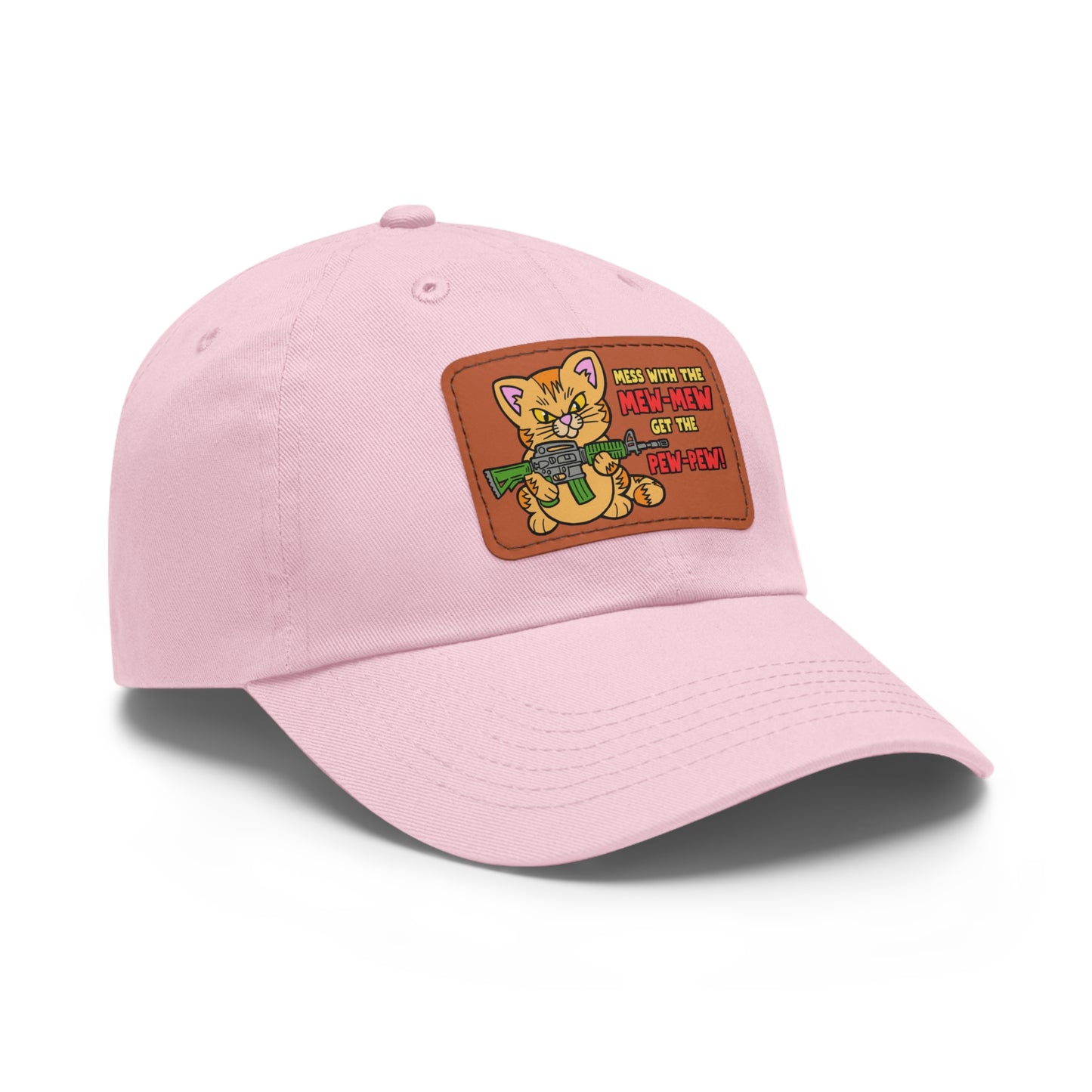 Mew-Mew/Pew-Pew! Dad Hat with Leather Patch (Rectangle)