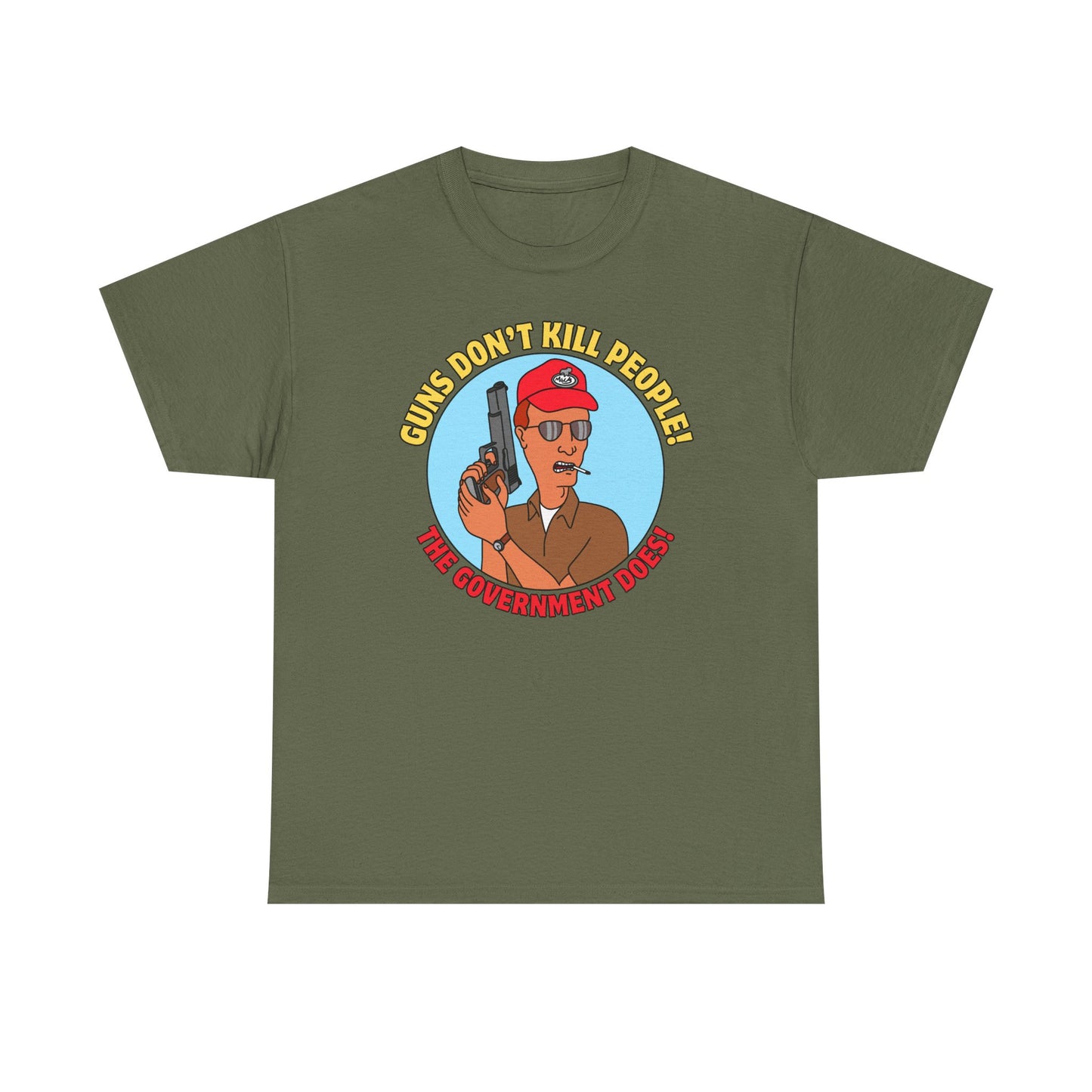 'Guns Don't Kill People! The Government Does!' Unisex heavy cotton tee