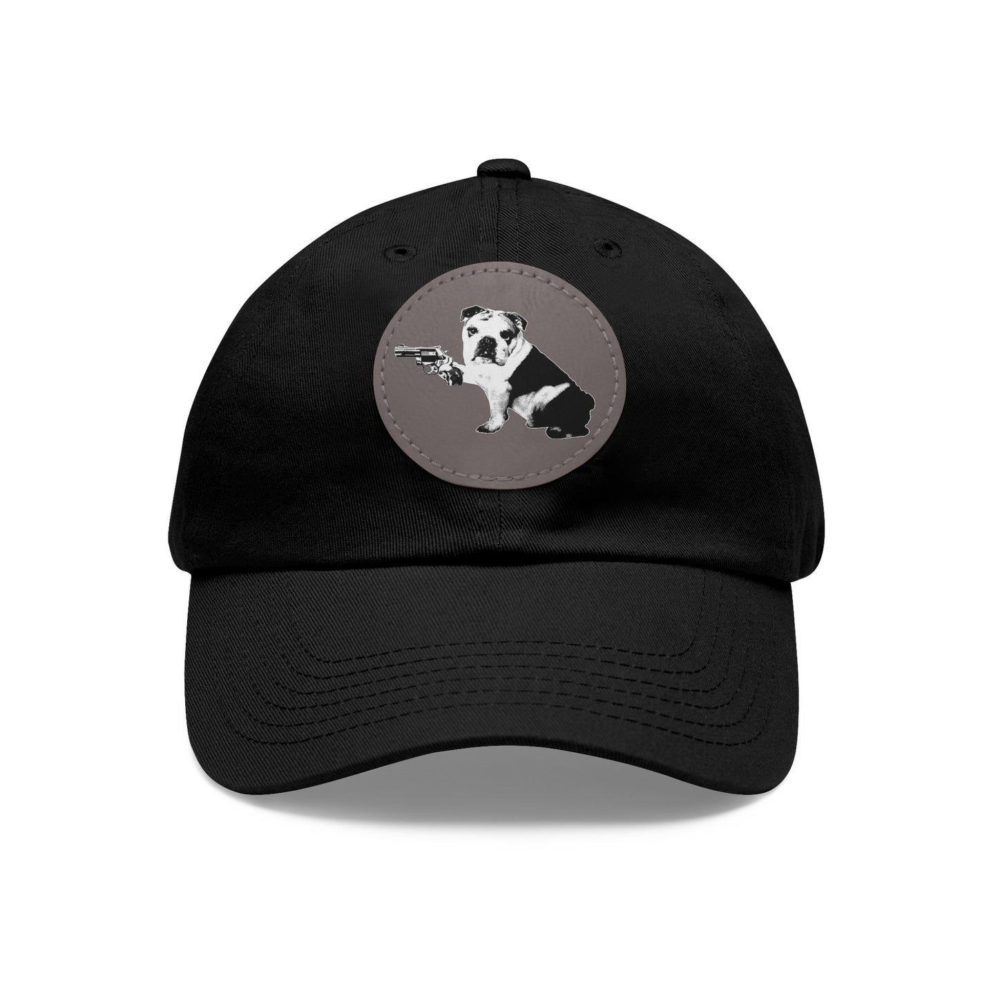 Mavis (Bullpup) Dad Hat with Leather Patch (Round)