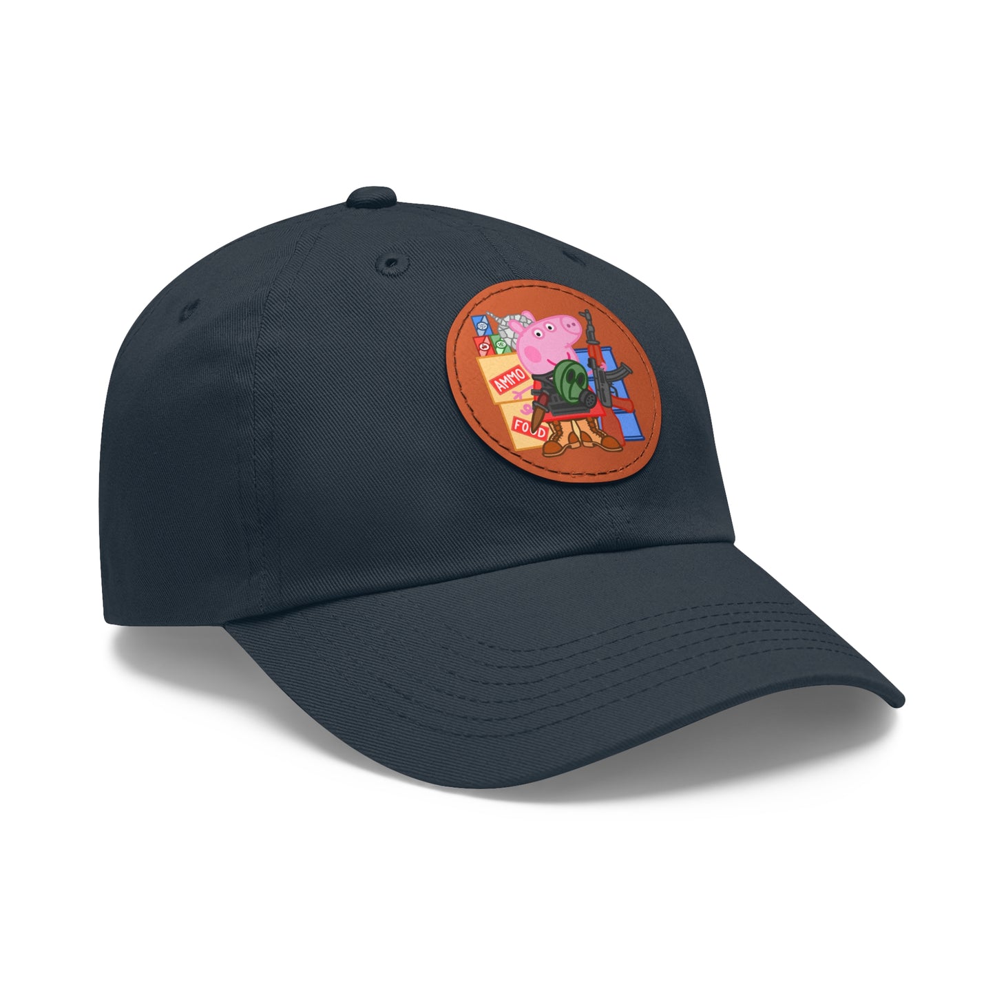Preppa' Pig! Dad Hat with Leather Patch (Round)