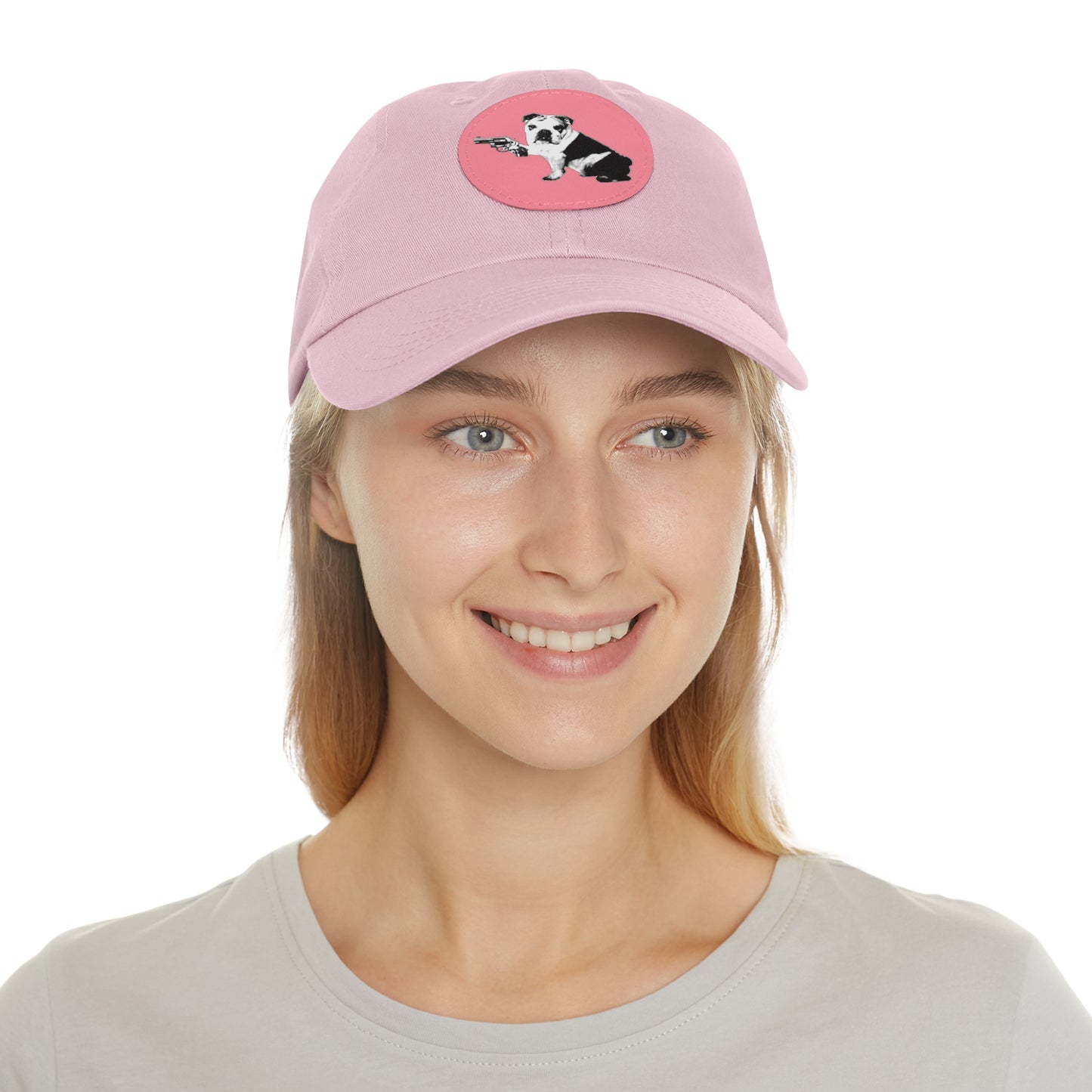 Mavis (Bullpup) Dad Hat with Leather Patch (Round)