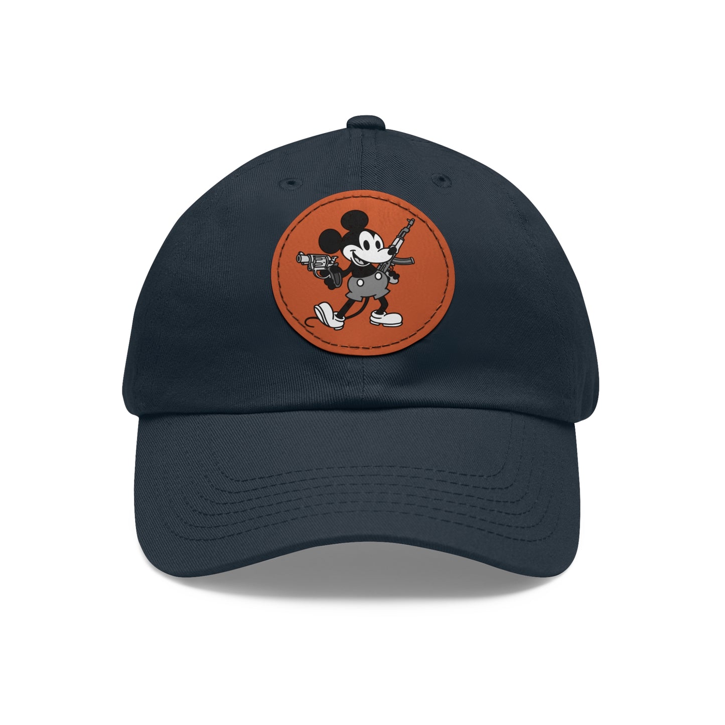 Mouse Guns! Dad Hat with Leather Patch (Round)