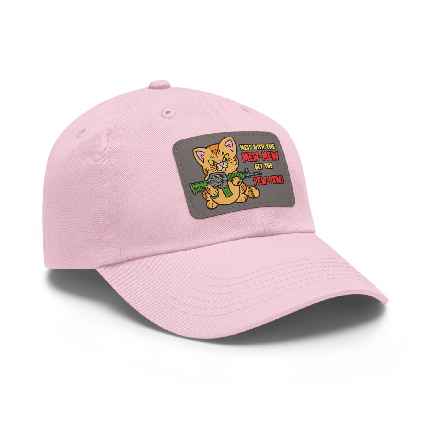 Mew-Mew/Pew-Pew! Dad Hat with Leather Patch (Rectangle)