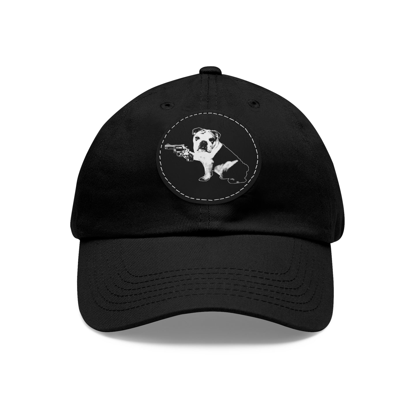 Mavis (Bullpup) Dad Hat with Leather Patch (Round)