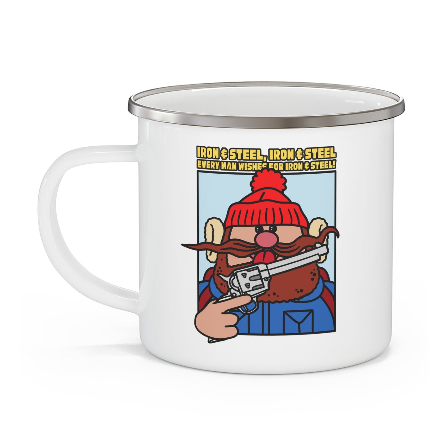 Iron & Steel! Enamel Camping Mug
