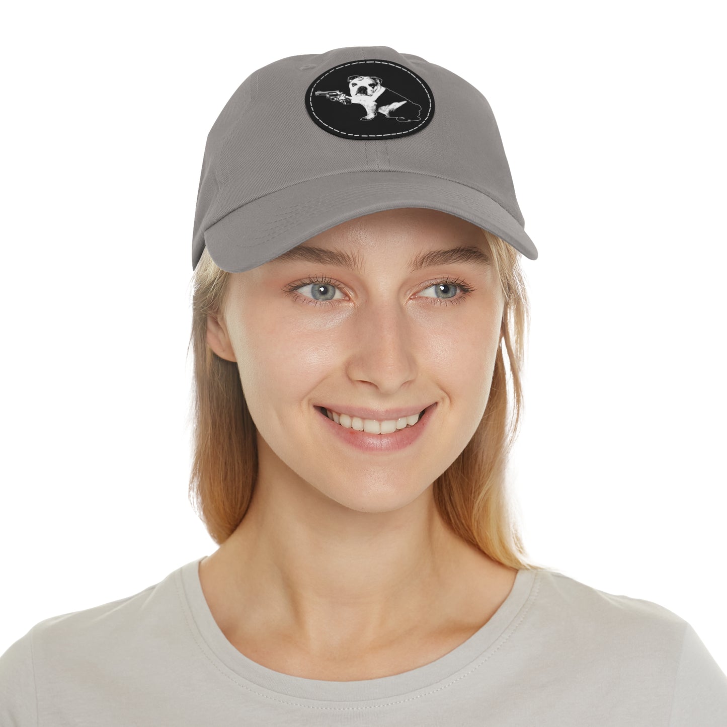Mavis (Bullpup) Dad Hat with Leather Patch (Round)