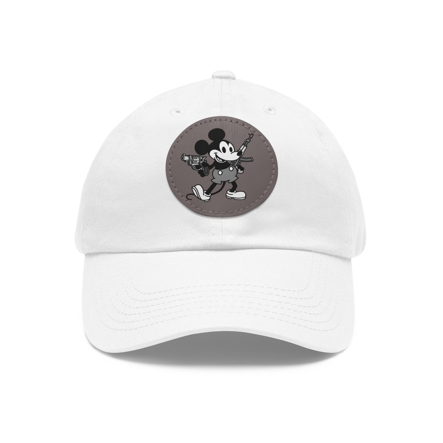 Mouse Guns! Dad Hat with Leather Patch (Round)