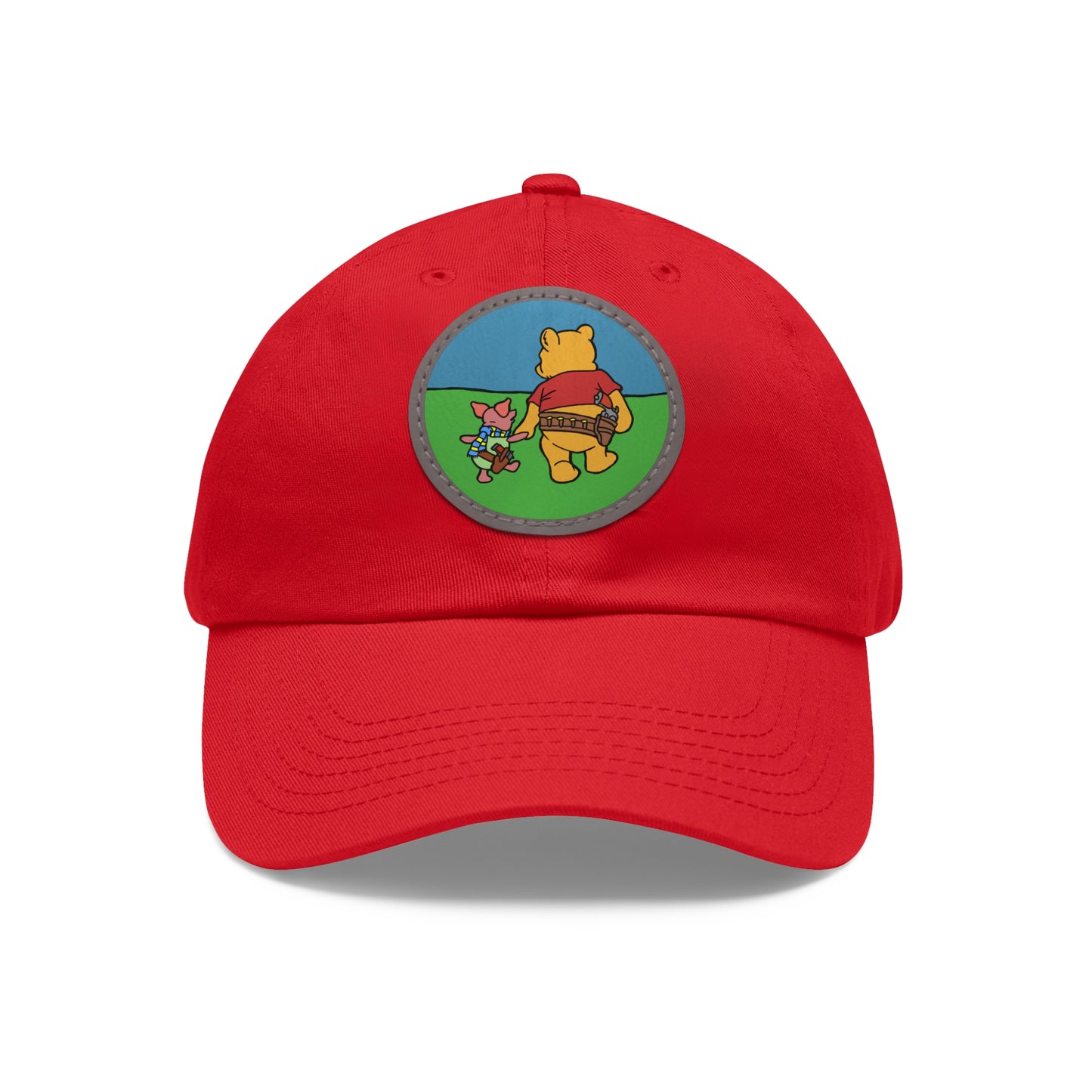 Pew & Piglet! Dad Hat with Leather Patch (Round)