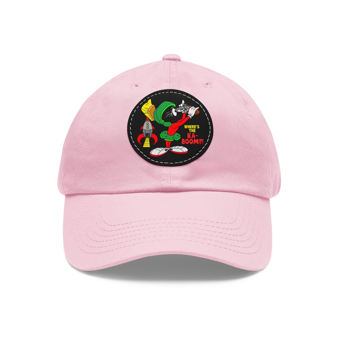 Where's the KA-BOOM!?! Dad Hat with Leather Patch (Round)
