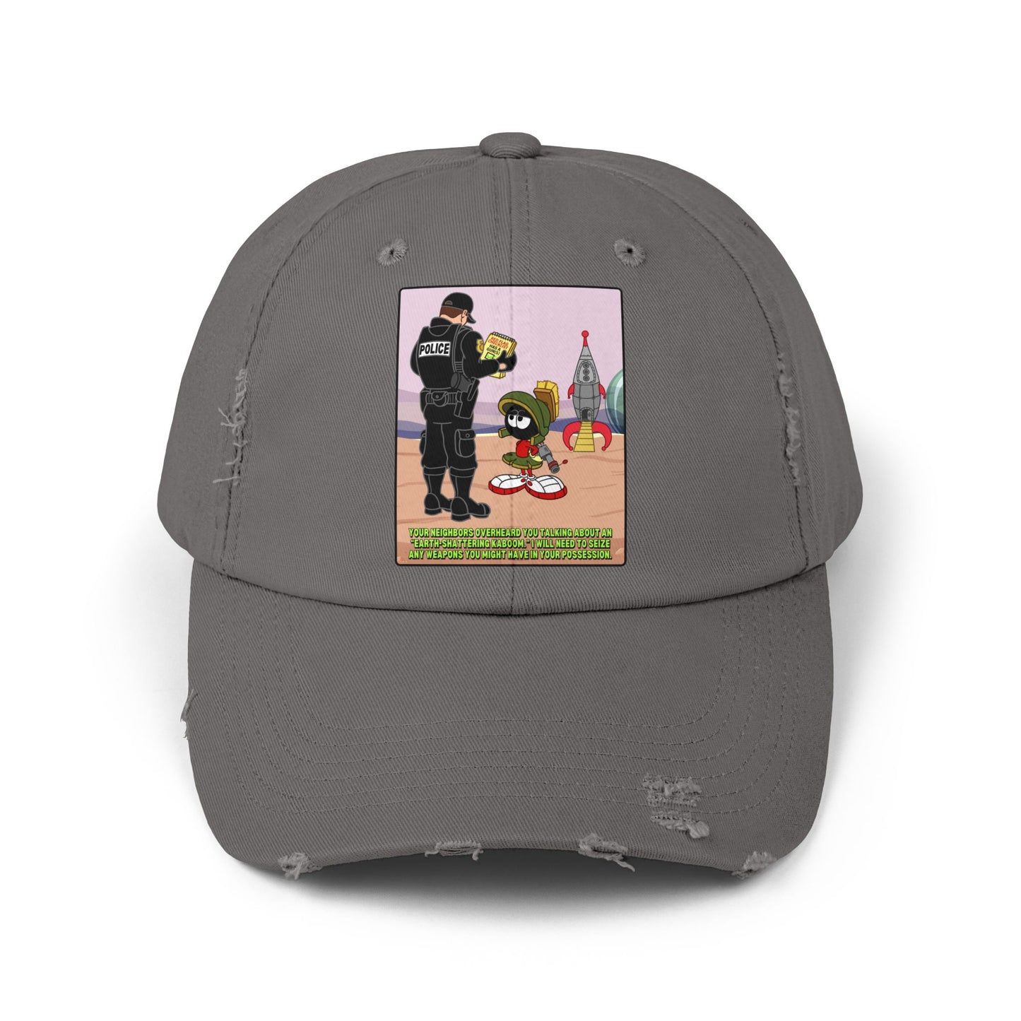 Red Flagged Martian! Unisex Distressed Cap