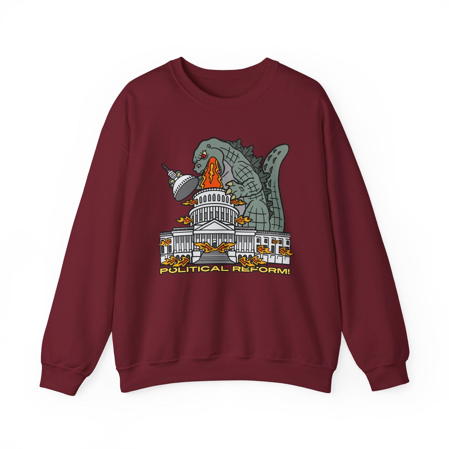 Godzilla Political Reform Sweatshirt | Unisex Heavy Blend Crewneck