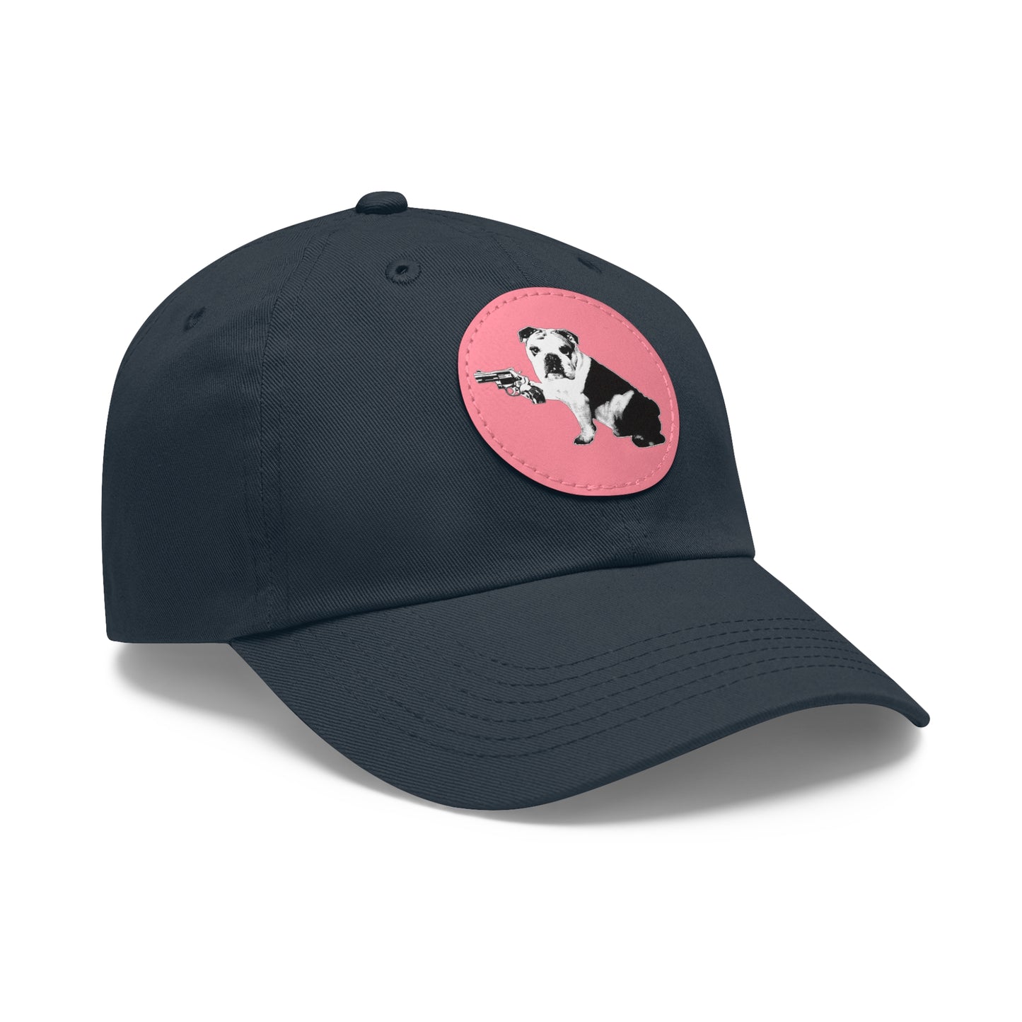 Mavis (Bullpup) Dad Hat with Leather Patch (Round)