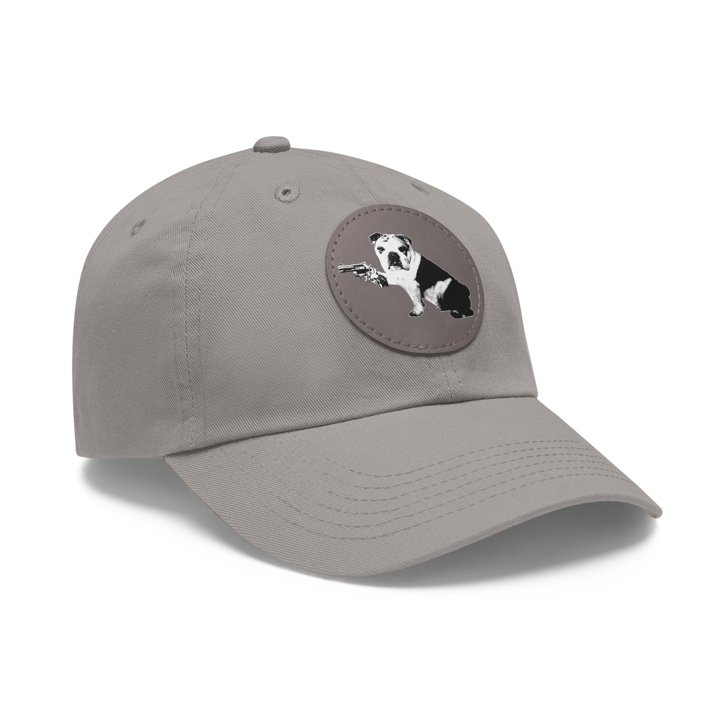 Mavis (Bullpup) Dad Hat with Leather Patch (Round)