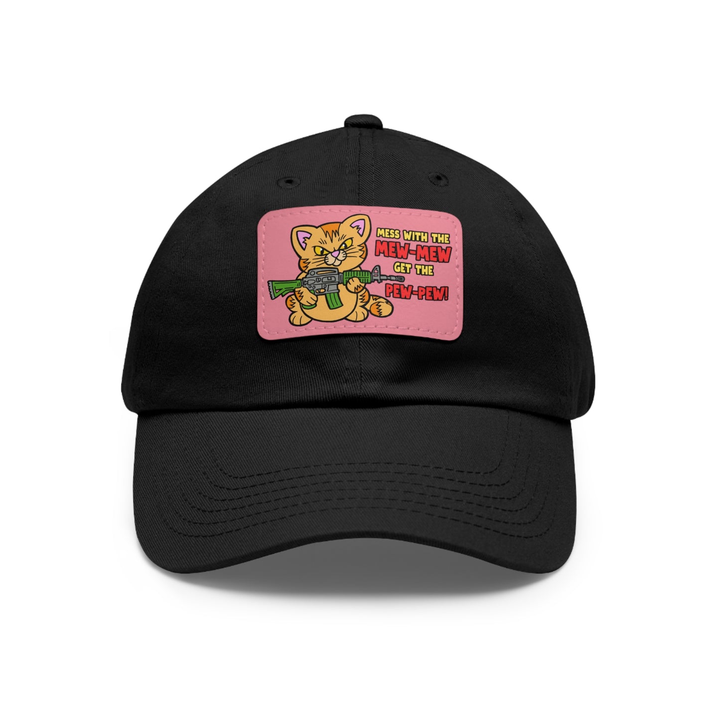 Mew-Mew/Pew-Pew! Dad Hat with Leather Patch (Rectangle)