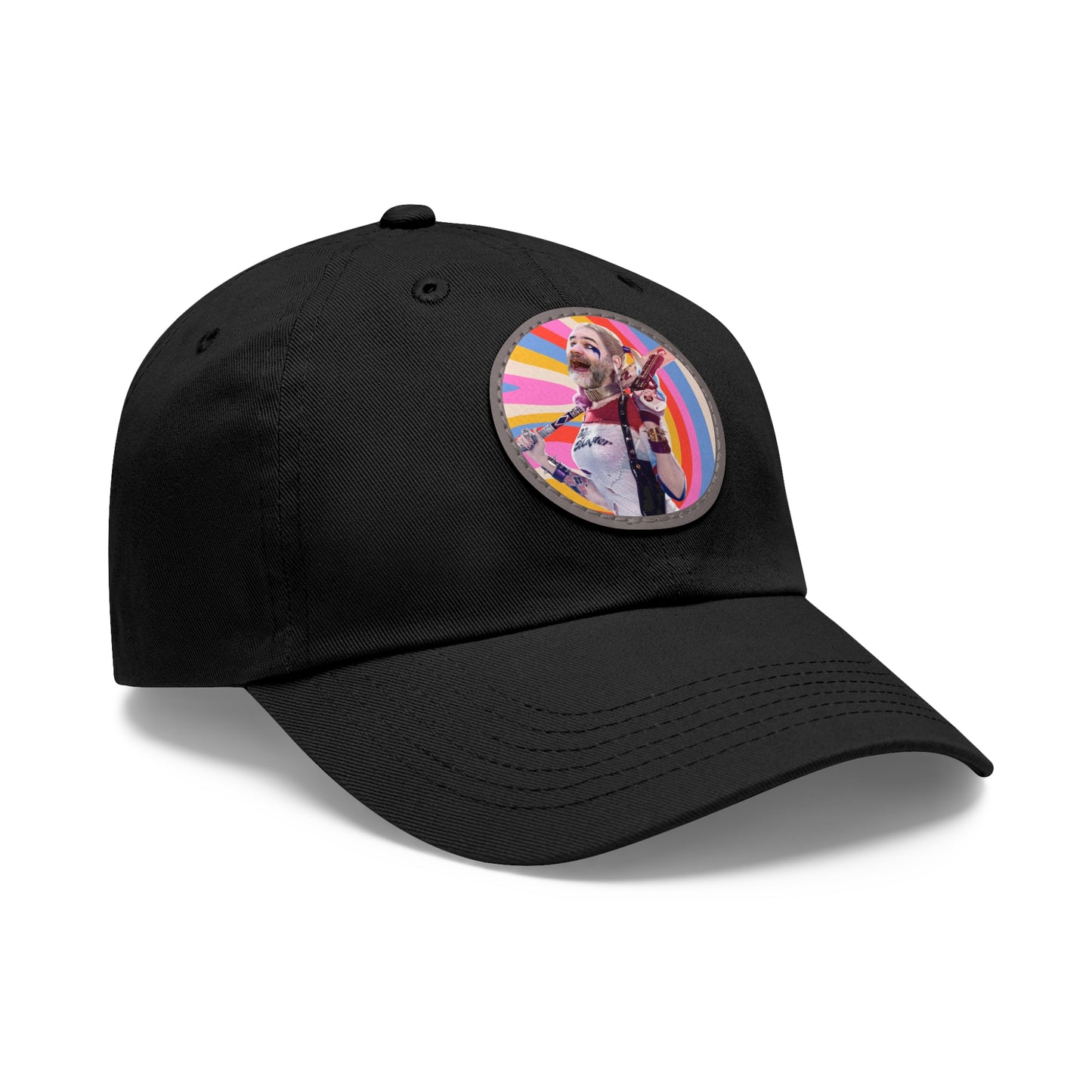 Harley! Dad Hat with Leather Patch (Round)