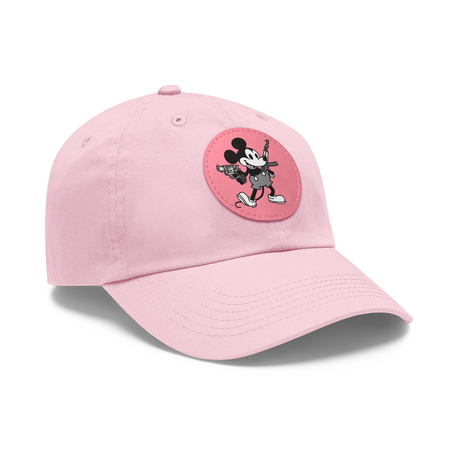 Mouse Guns! Dad Hat with Leather Patch (Round)