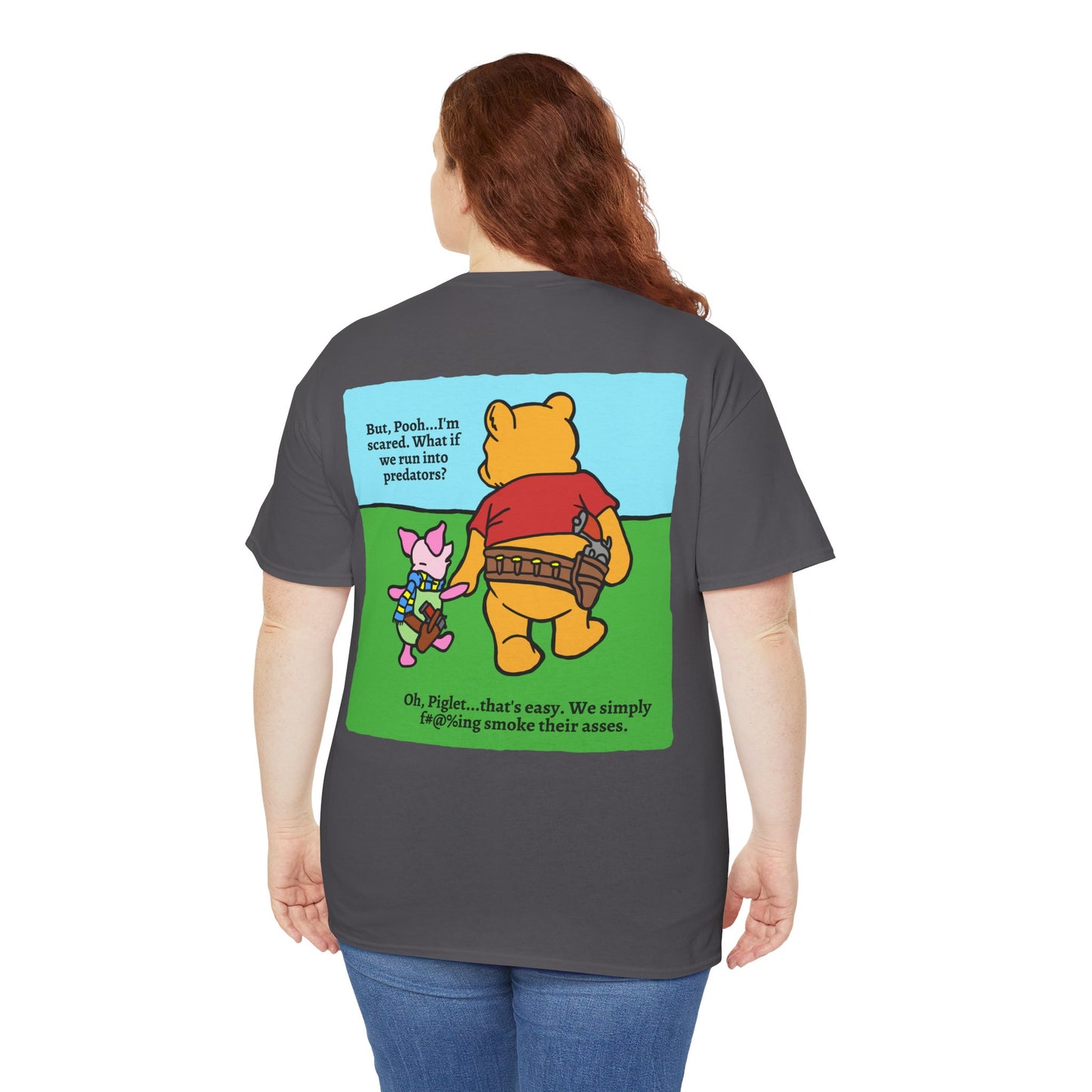 Pew & Piglet! (backside print) Unisex Heavy Cotton Tee