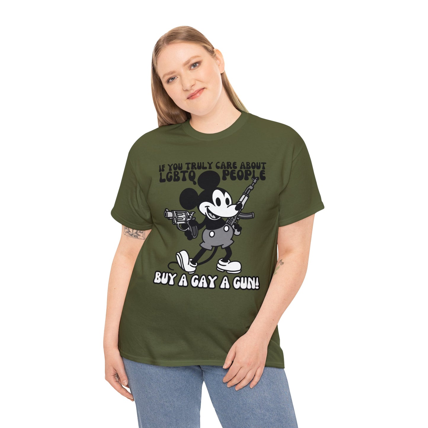 Buy a Gay a Gun! Unisex Heavy Cotton Tee