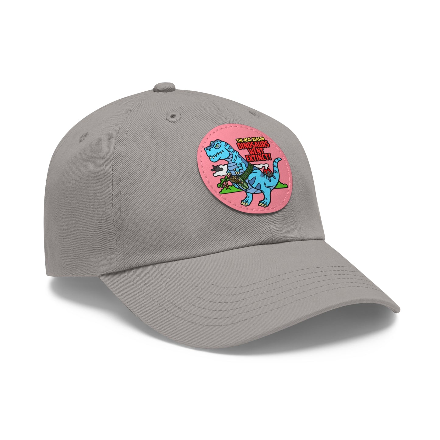 Why Dinosaurs Went Extinct! Dad Hat with Leather Patch (Round)